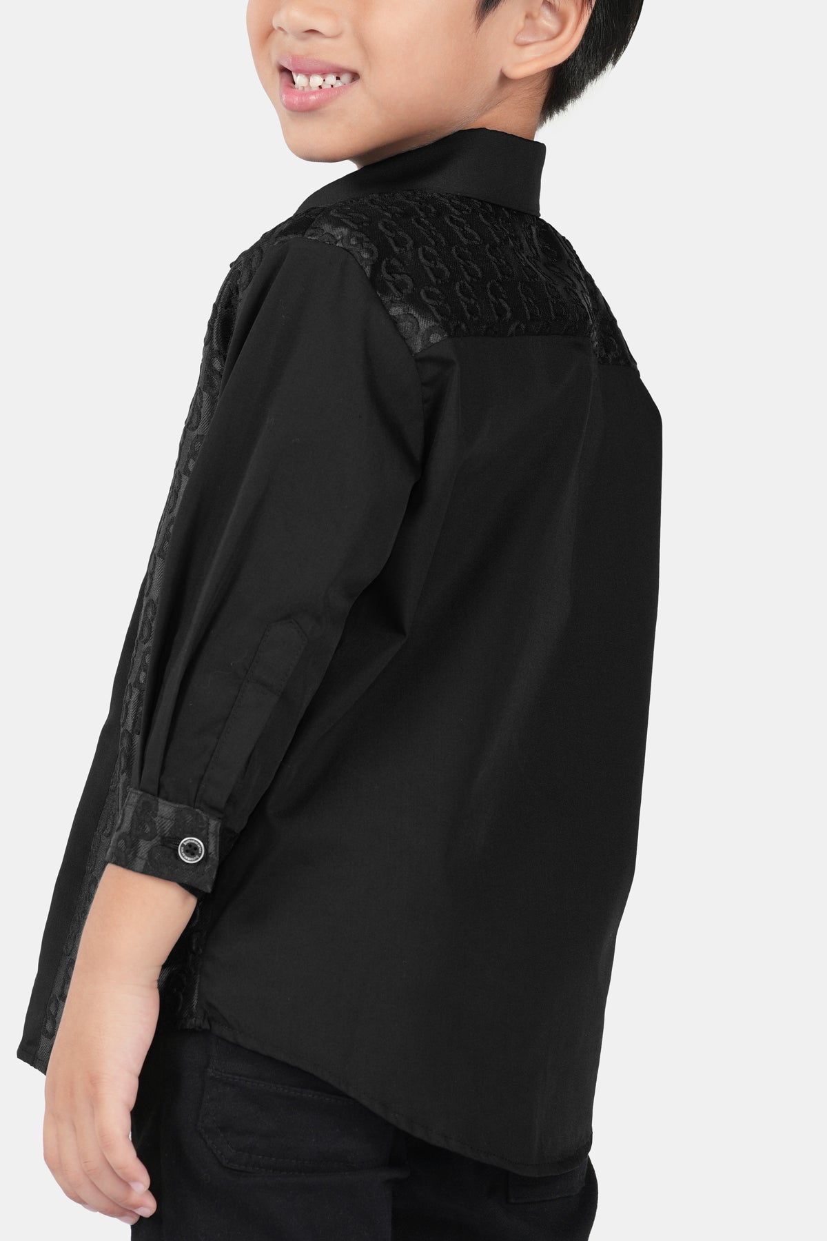 Monogram Jacquard Kids Shirt - Eclipse