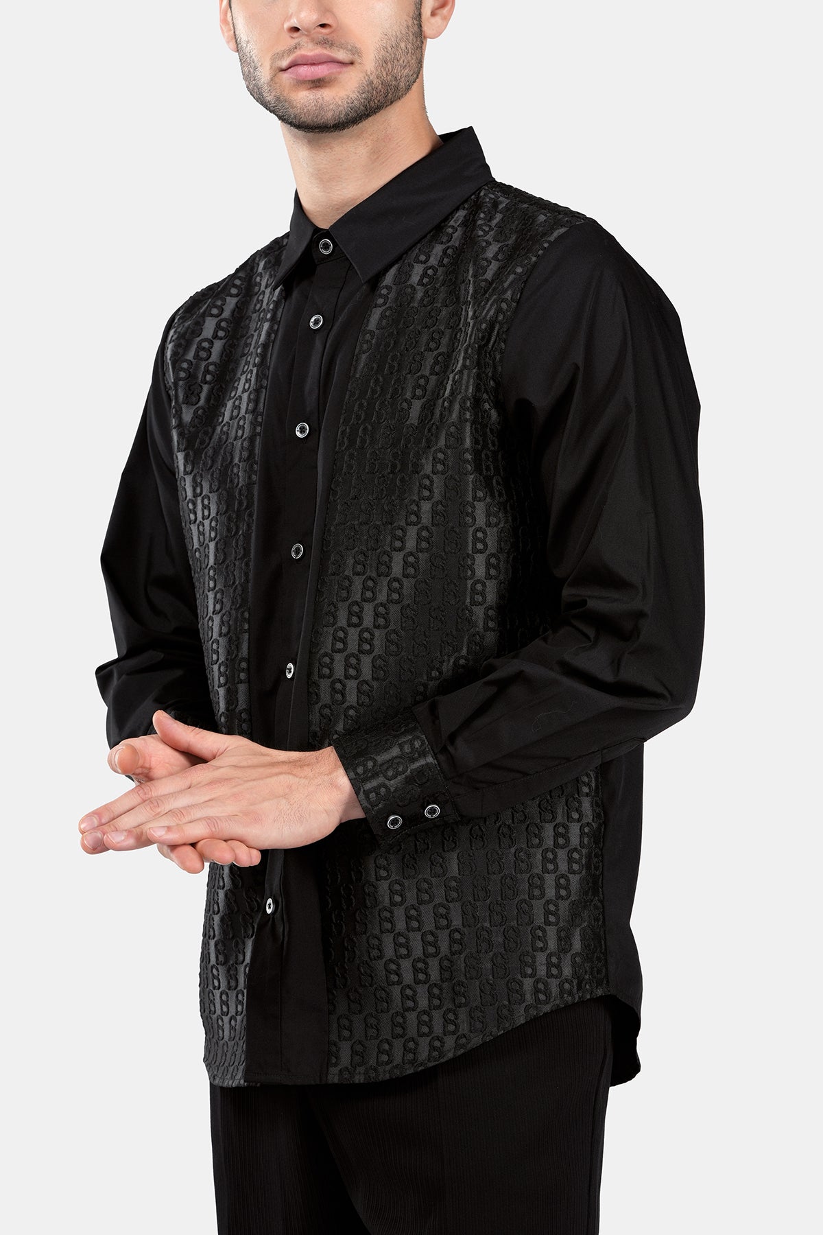 Monogram Jacquard Men Shirt - Eclipse