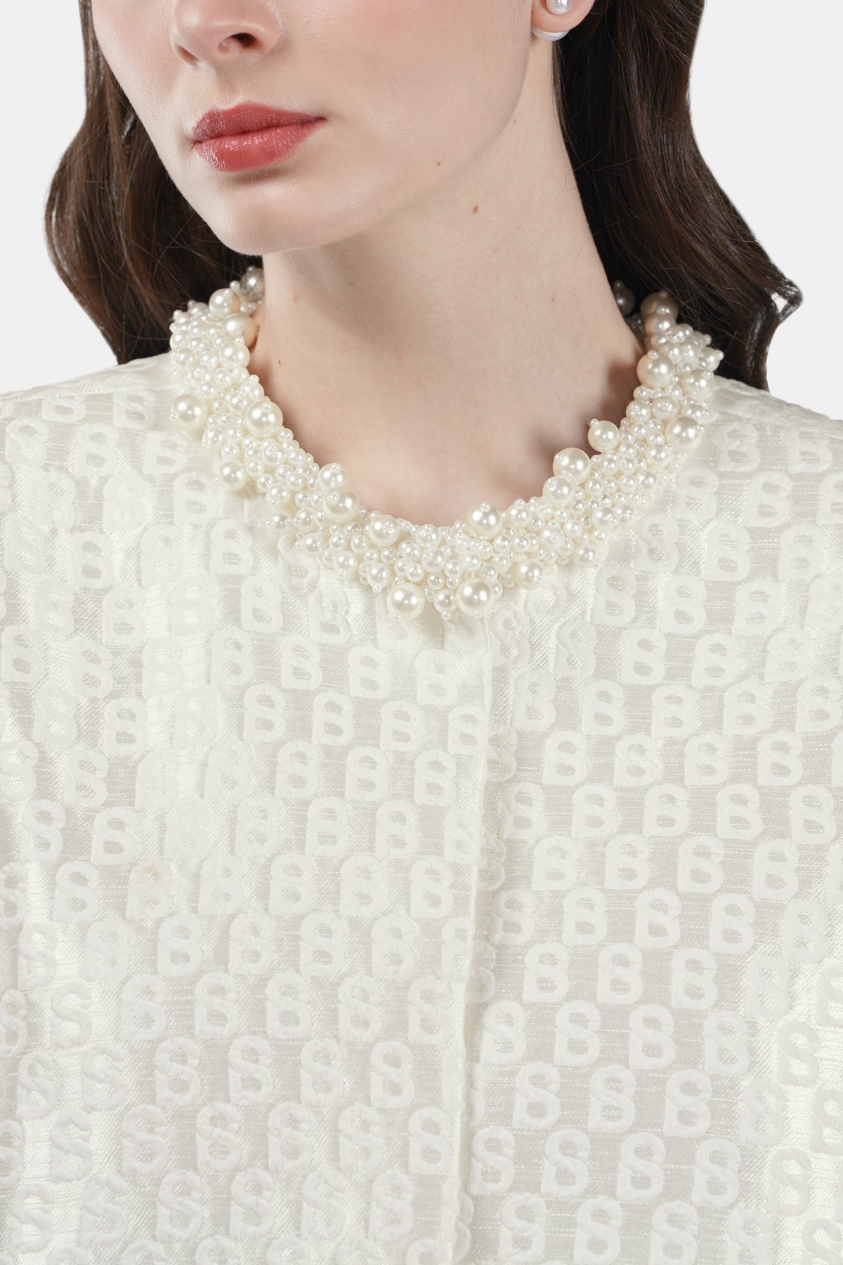 Monogram Jacquard Outer - Ecru