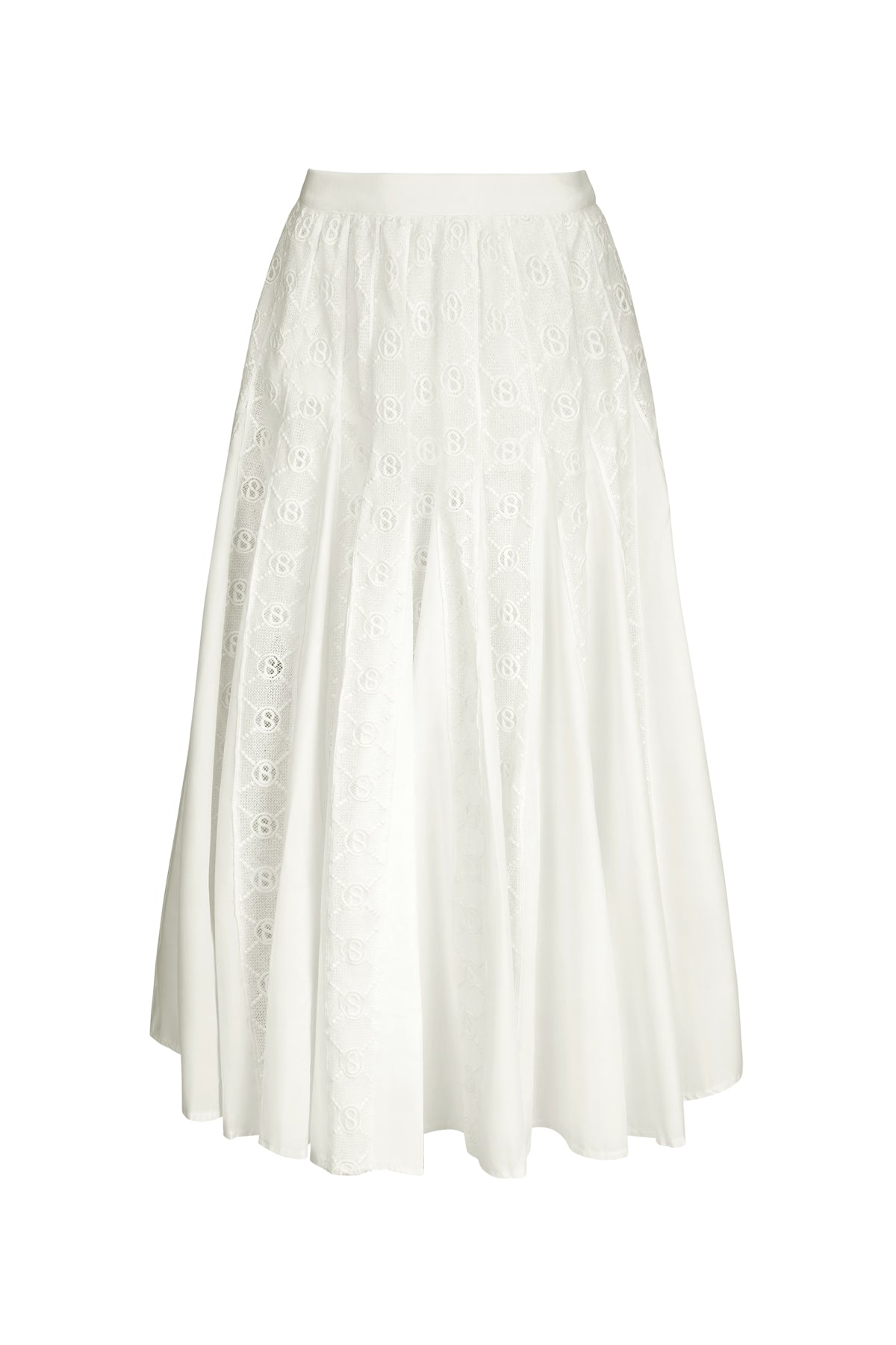 Monogram Dantel Etek - Beyaz