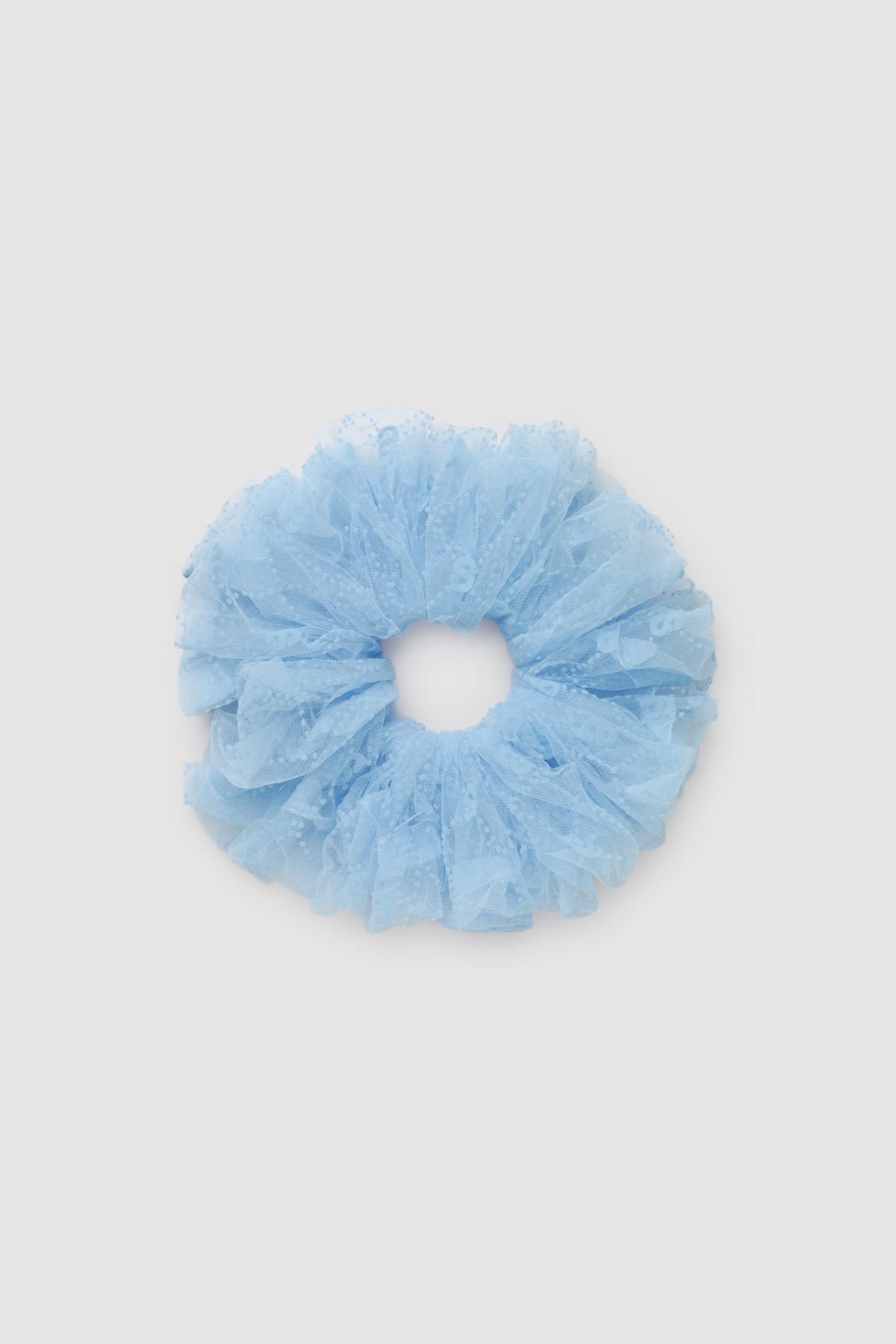 Monogram Mesh Scrunchie - Ocean