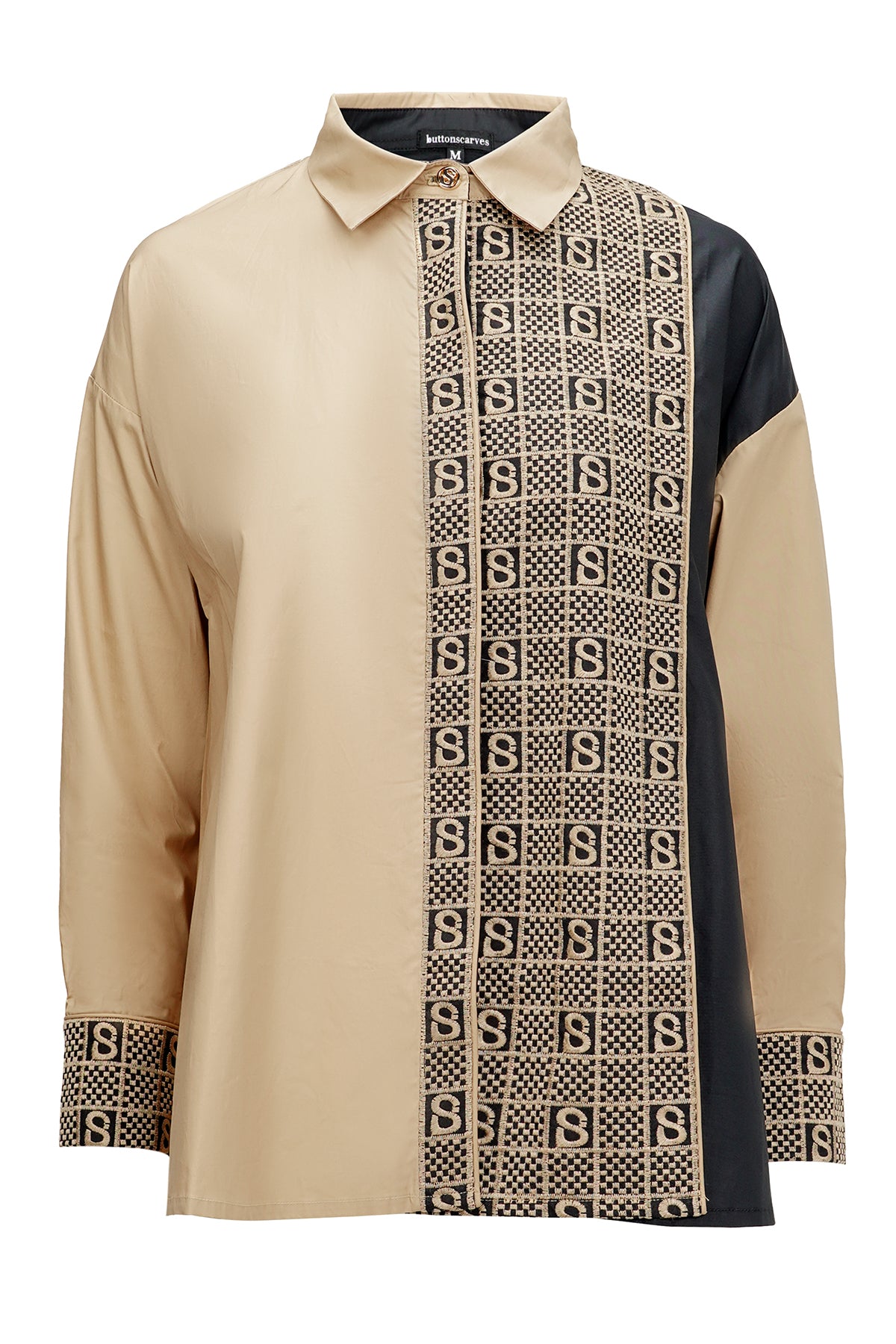 Monogram Plaid Mix Shirt - Beige