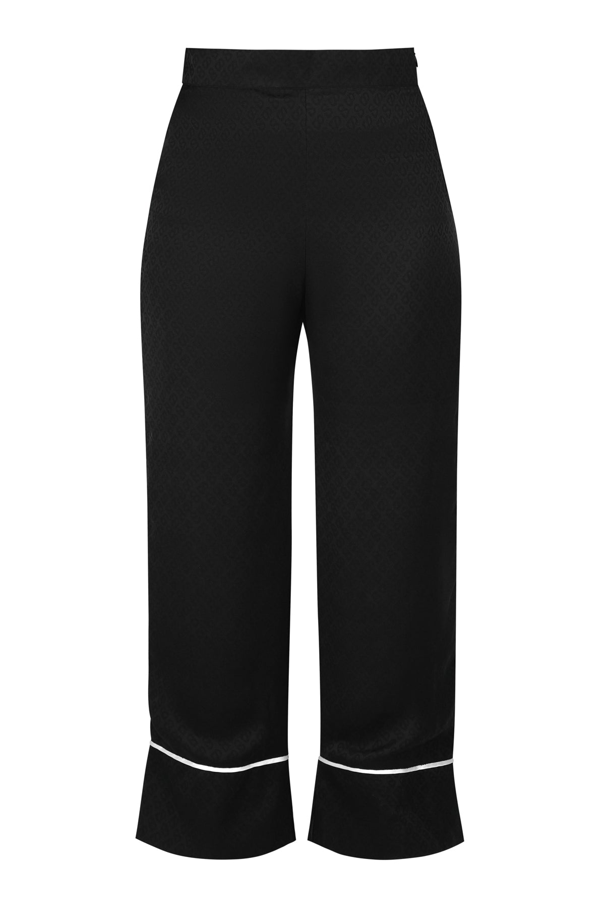Monogram Satin Binding Detail Pants - Midnight
