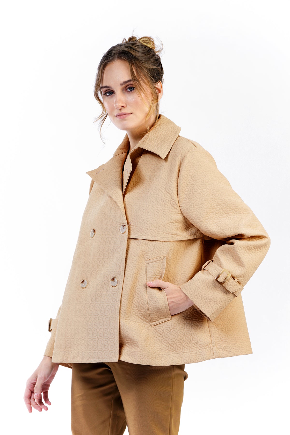 Monogram Luna Coat - Tan