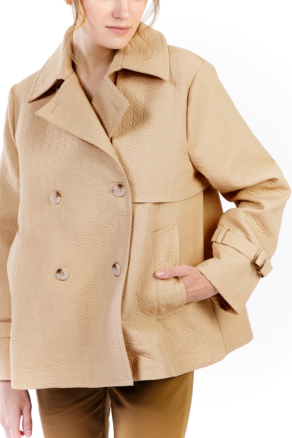 Monogram Luna Coat - Tan