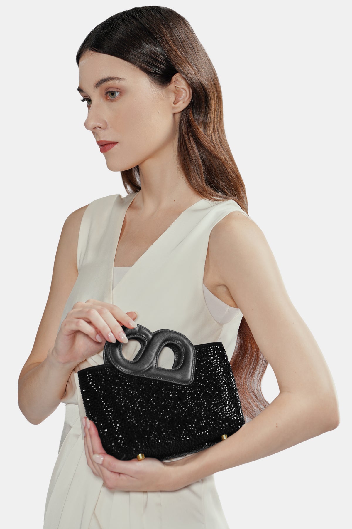 Nina Crystal Bag Small - Black