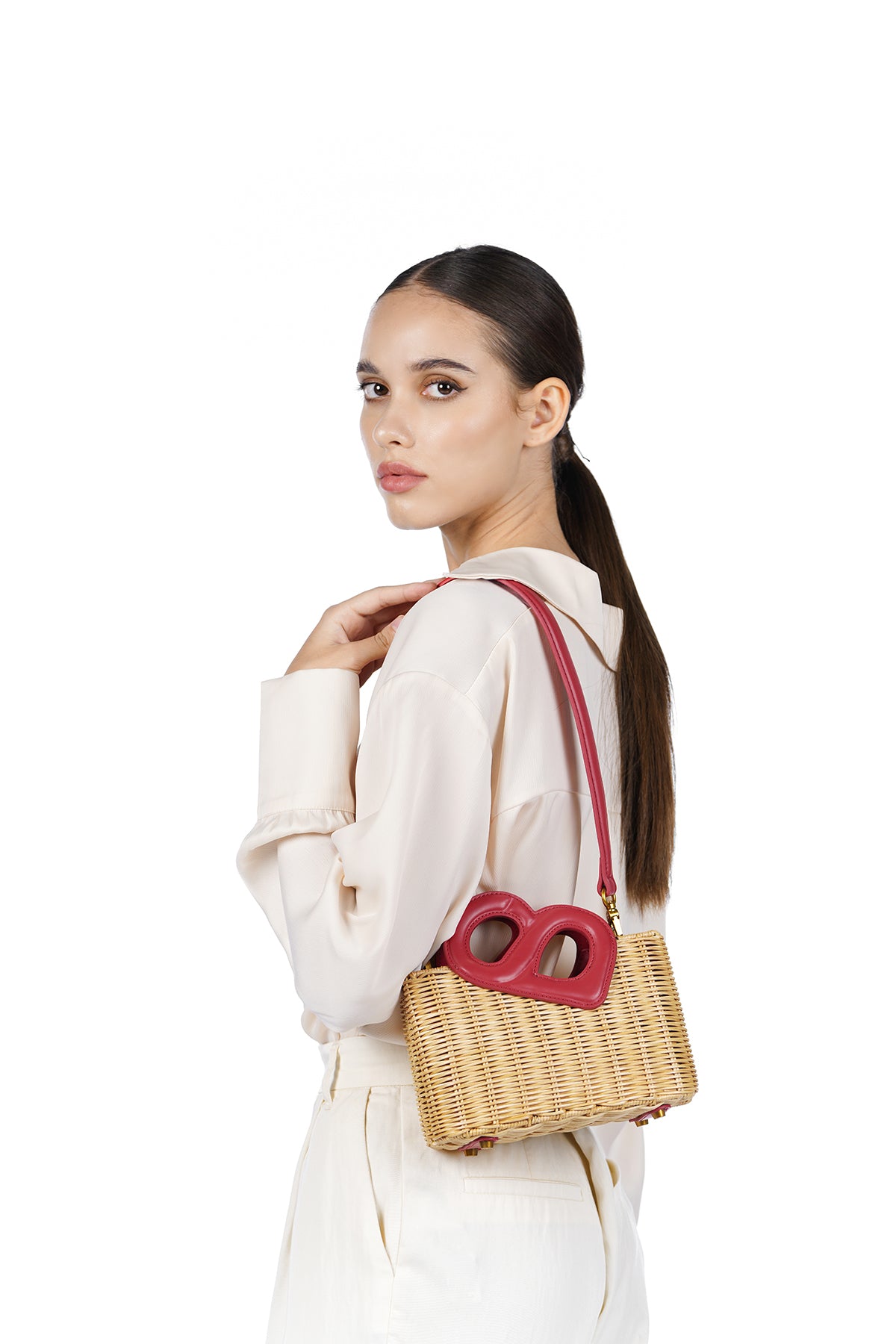 Nina Rattan Bag - Viva Magenta