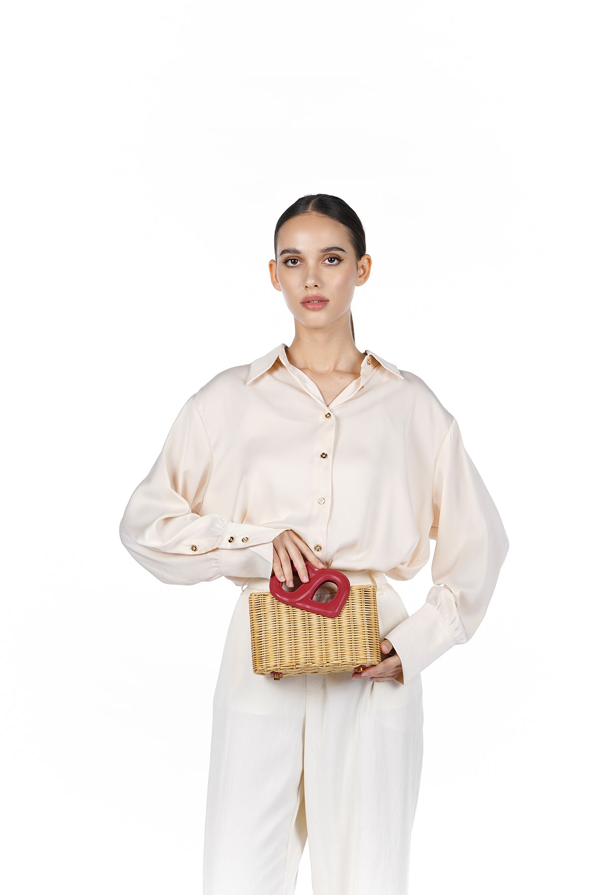 Nina Rattan Bag - Viva Magenta