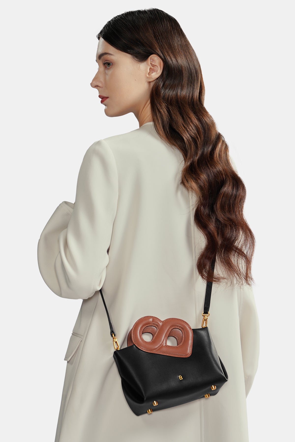 Nina Two-Tone Bag Small - Black/Brown