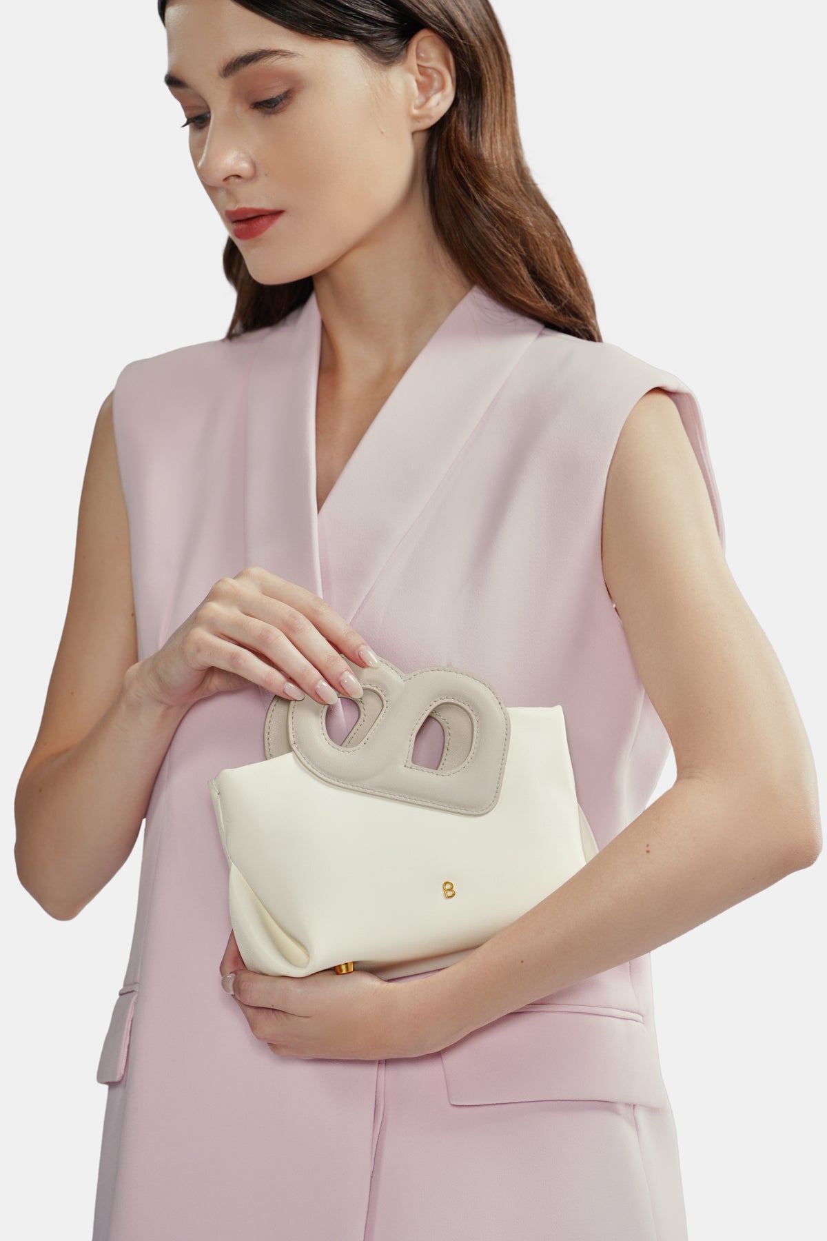 Nina Two-Tone Bag Small - White/Gray