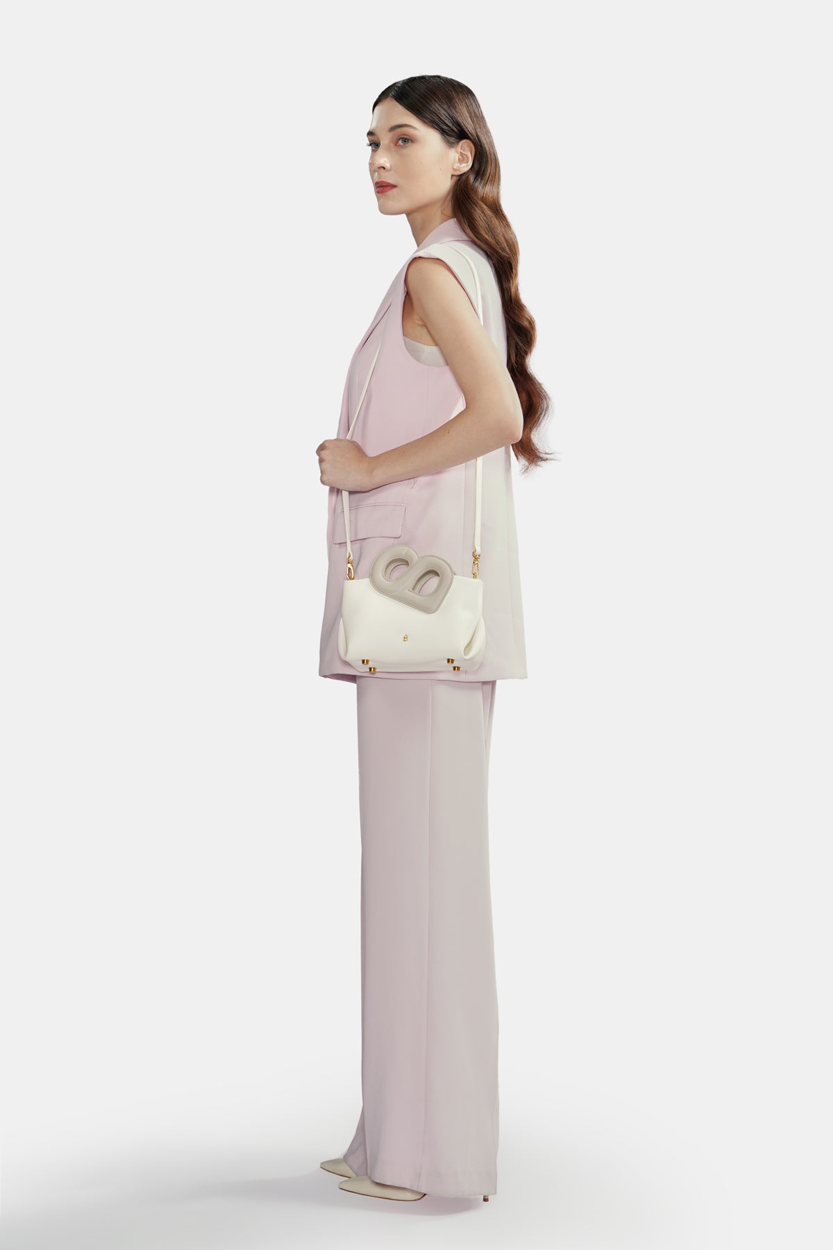 Nina Two-Tone Bag Small - White/Gray