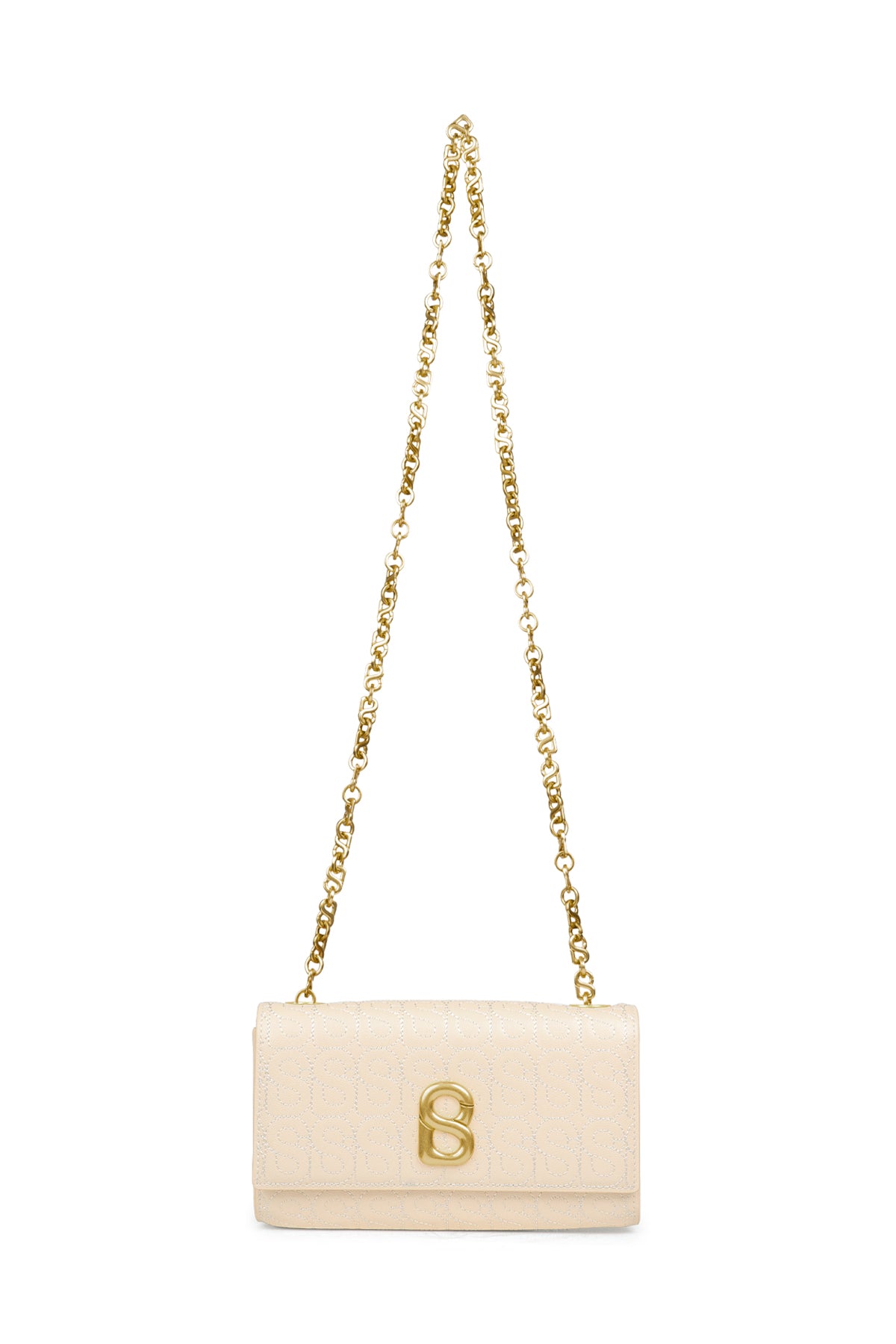 Luna Deri Zincirli Cüzdan - Ten Rengi