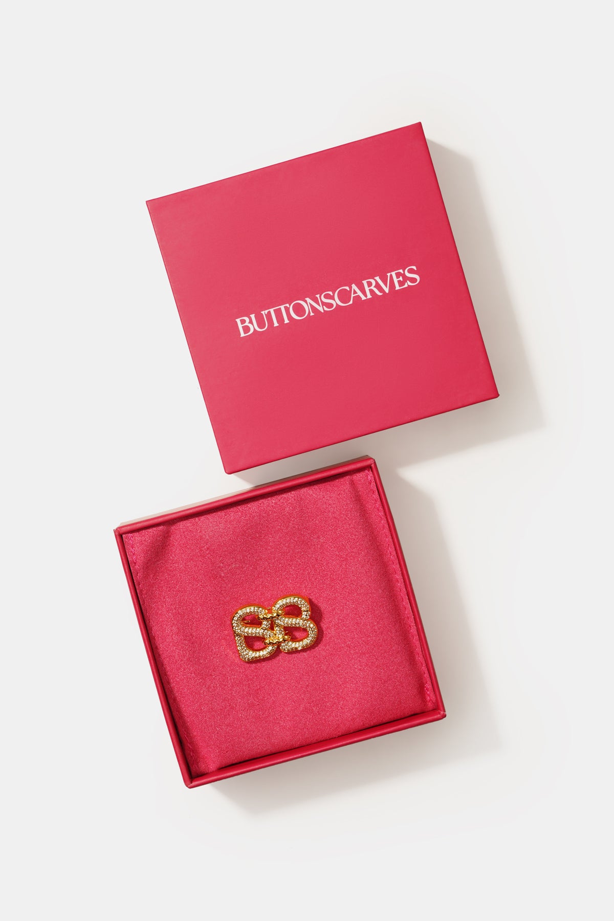 Petite Deux Crystal Brooch - Gold