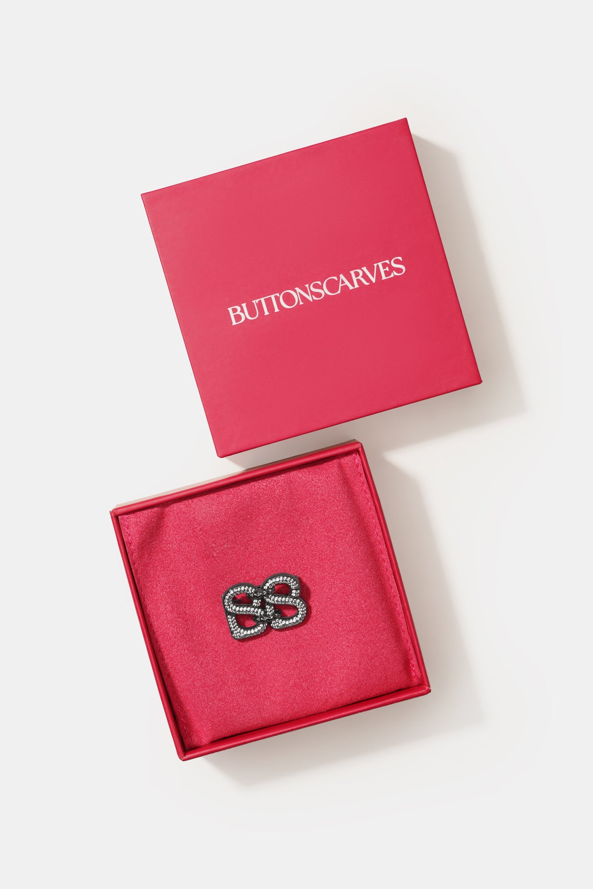 Petite Deux Crystal Brooch - Hematite