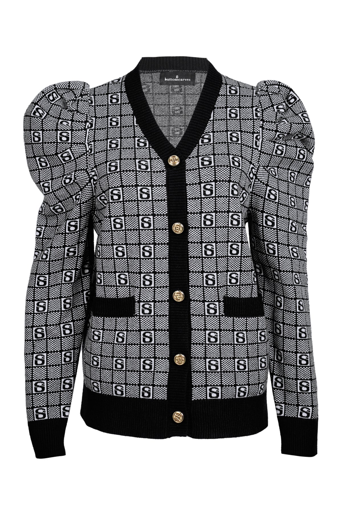 Ekose Hırka - Siyah