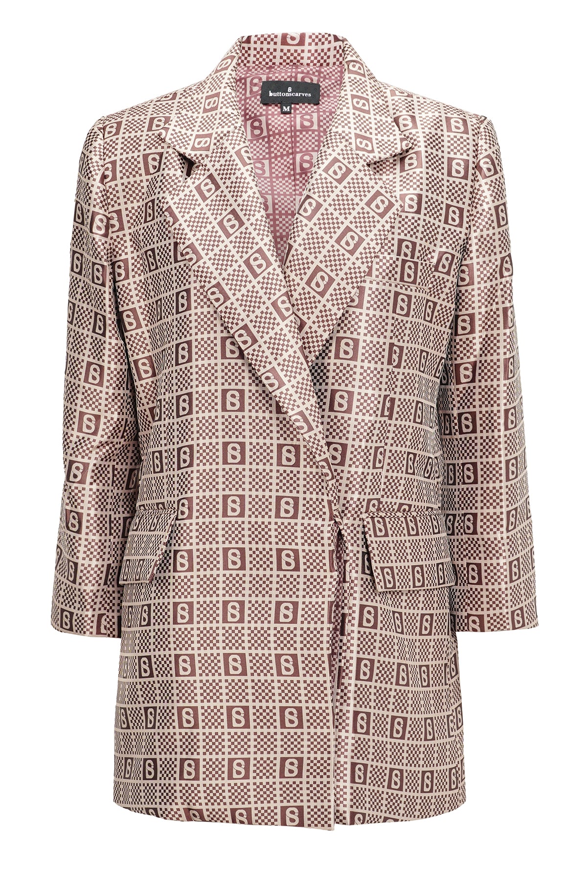 Plaid Jacquard Blazer - Bronze