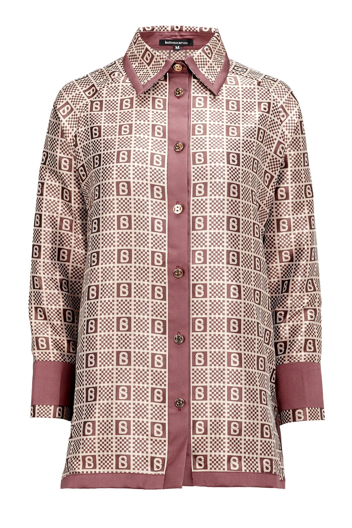 Kareli Jakarlı Gömlek - Bronz