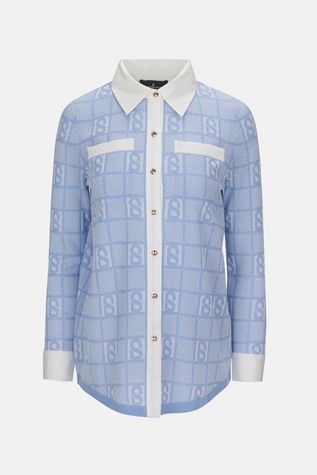 Plaid Knit Shirt - Blue