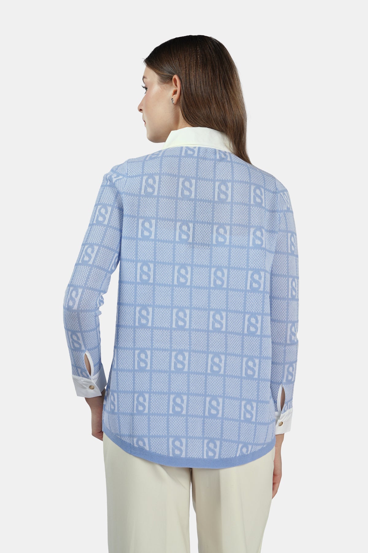 Plaid Knit Shirt - Blue