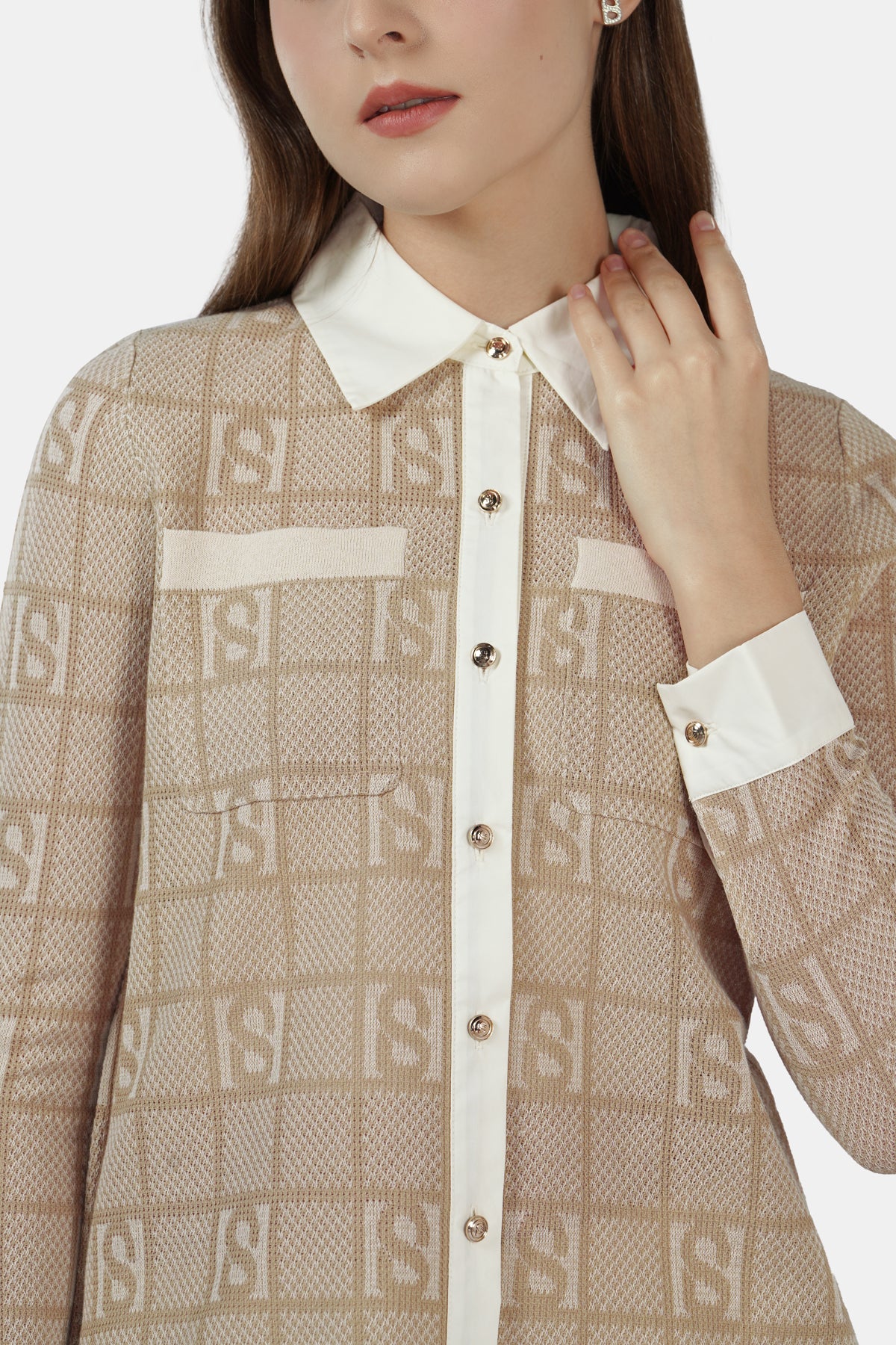 Plaid Knit Shirt - Oak