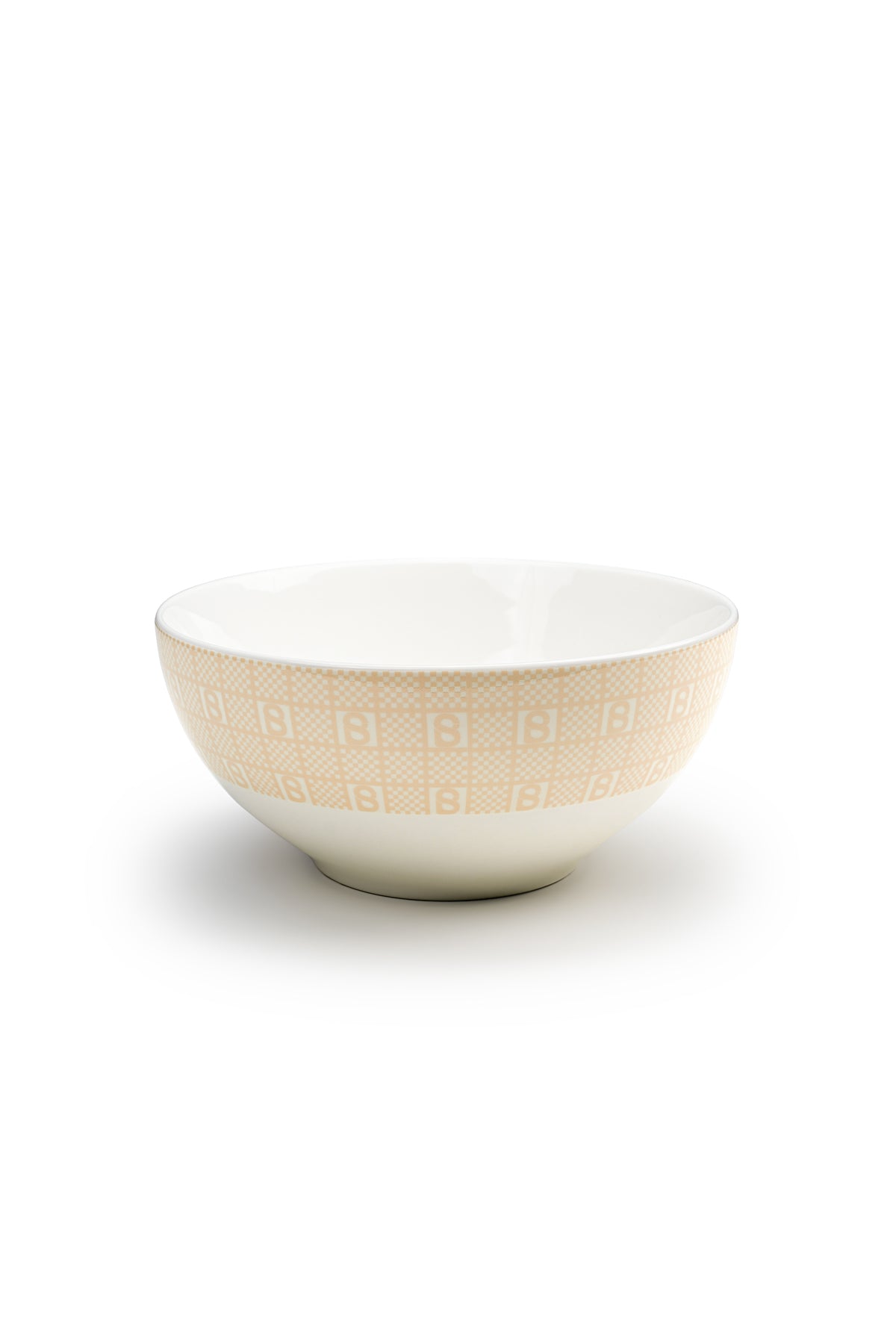 Plaid Monogram Cereal Bowl - Cream