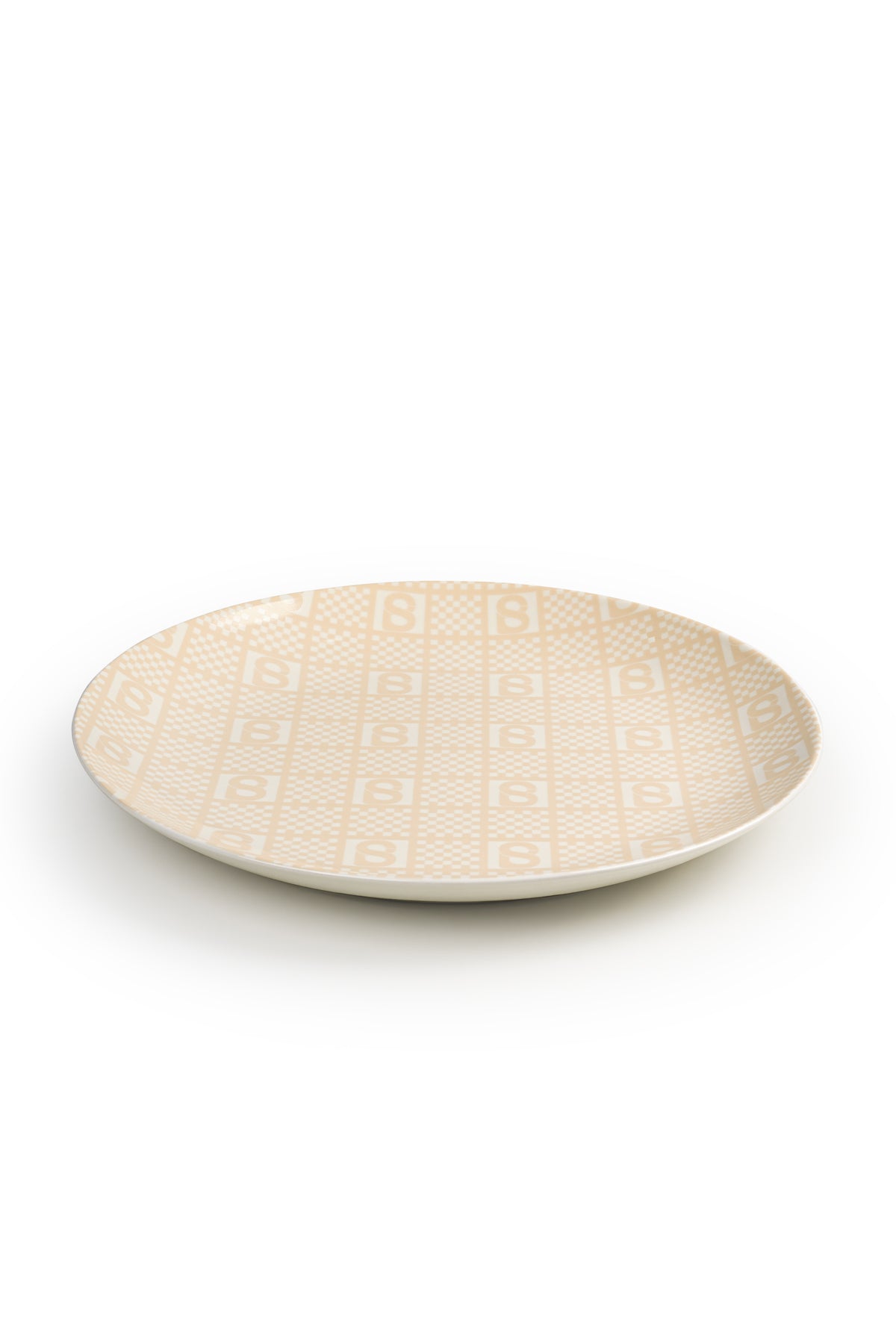 Plaid Monogram Dinner Plate - Cream
