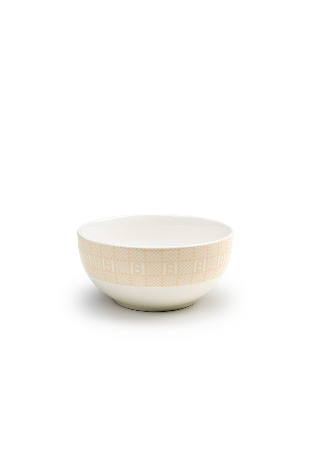 Plaid Monogram Rice Bowl - Cream