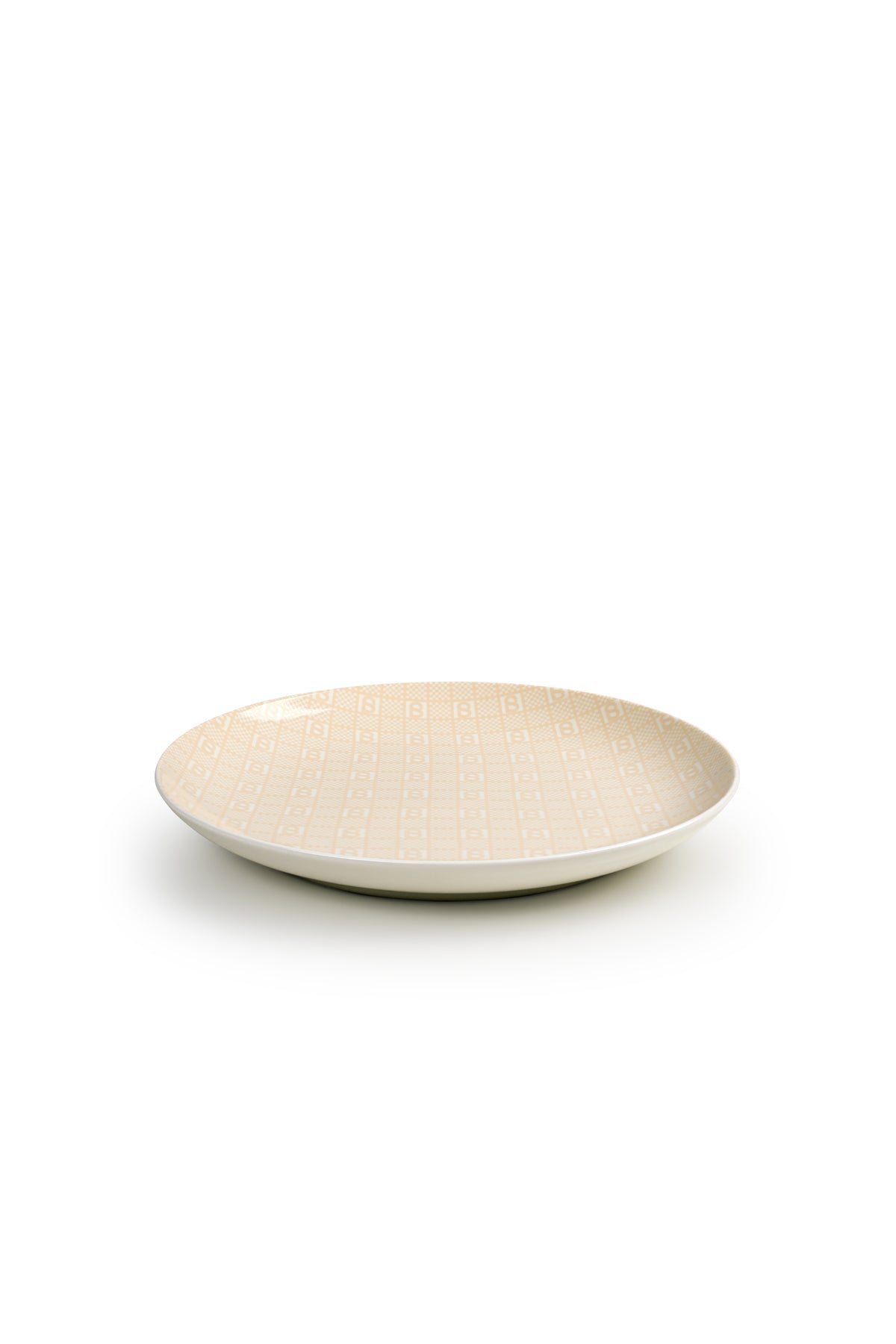 Plaid Monogram Salad Plate - Cream