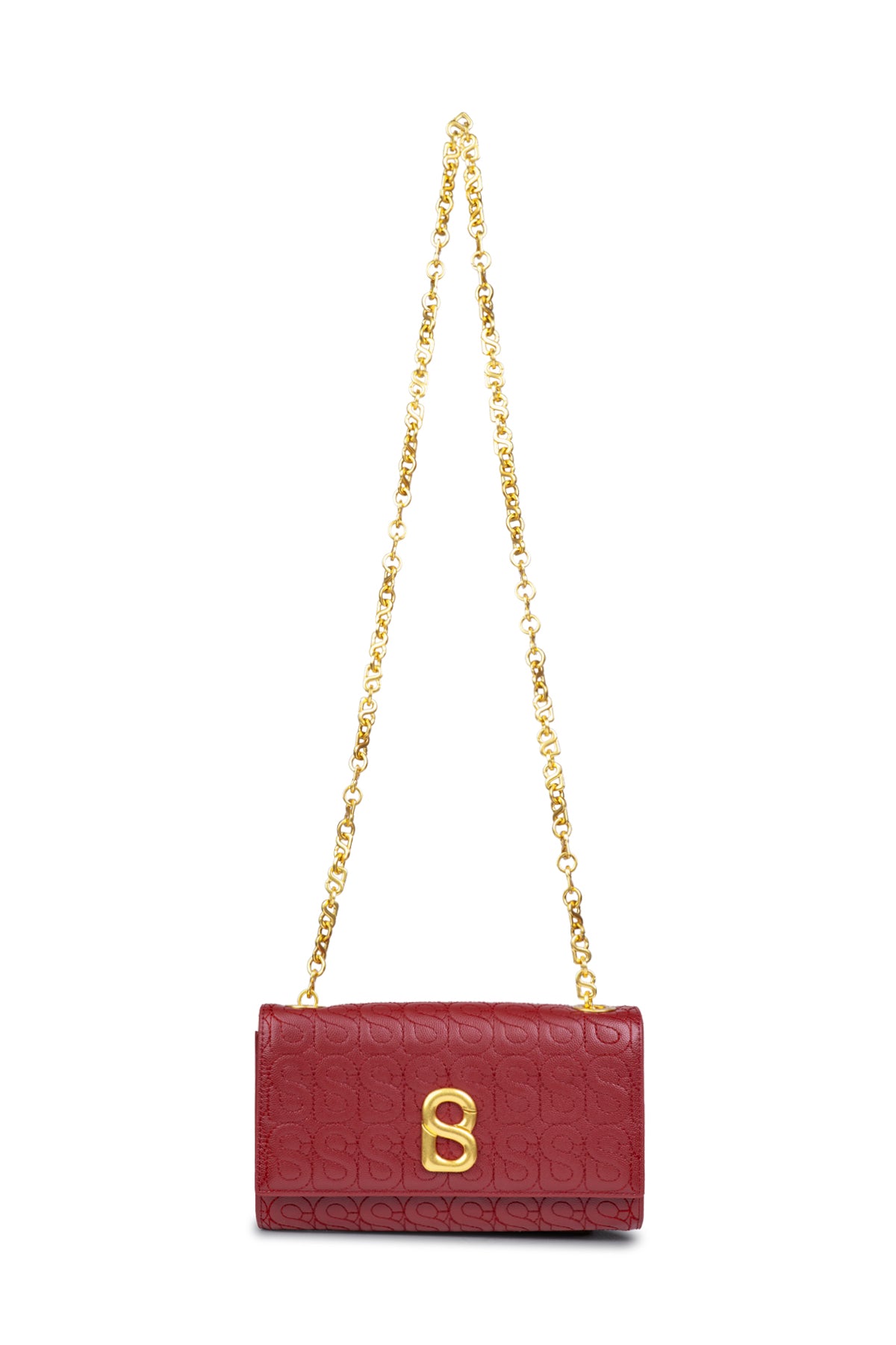 Luna Deri Zincirli Cüzdan - Kırmızı