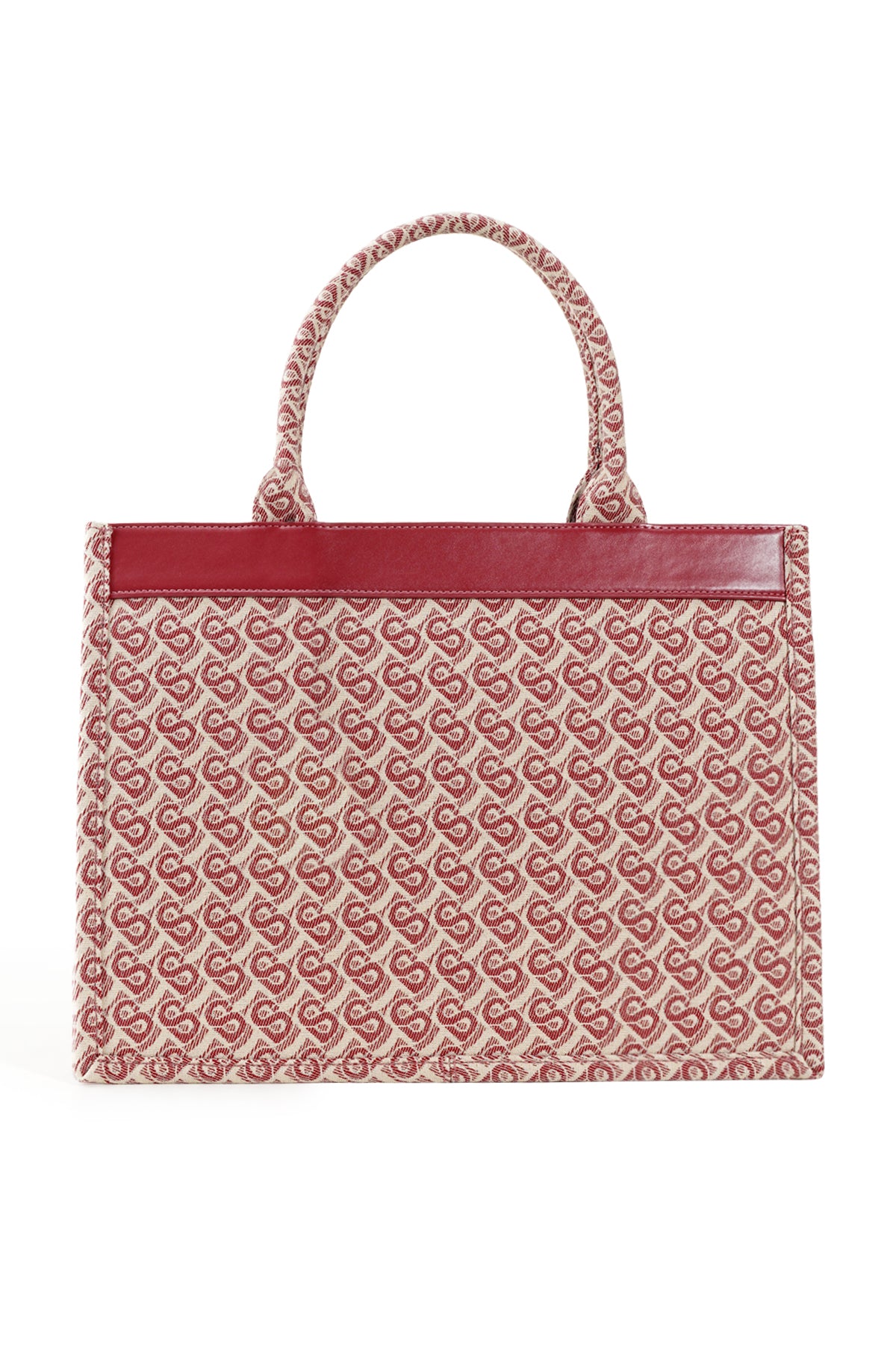 Bimu Jakarlı Tote Çanta Büyük - Redwood