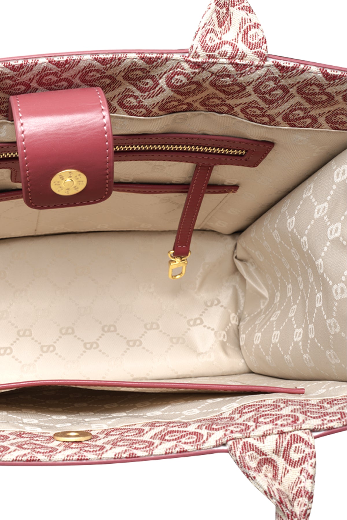 Bimu Jakarlı Tote Çanta Büyük - Redwood