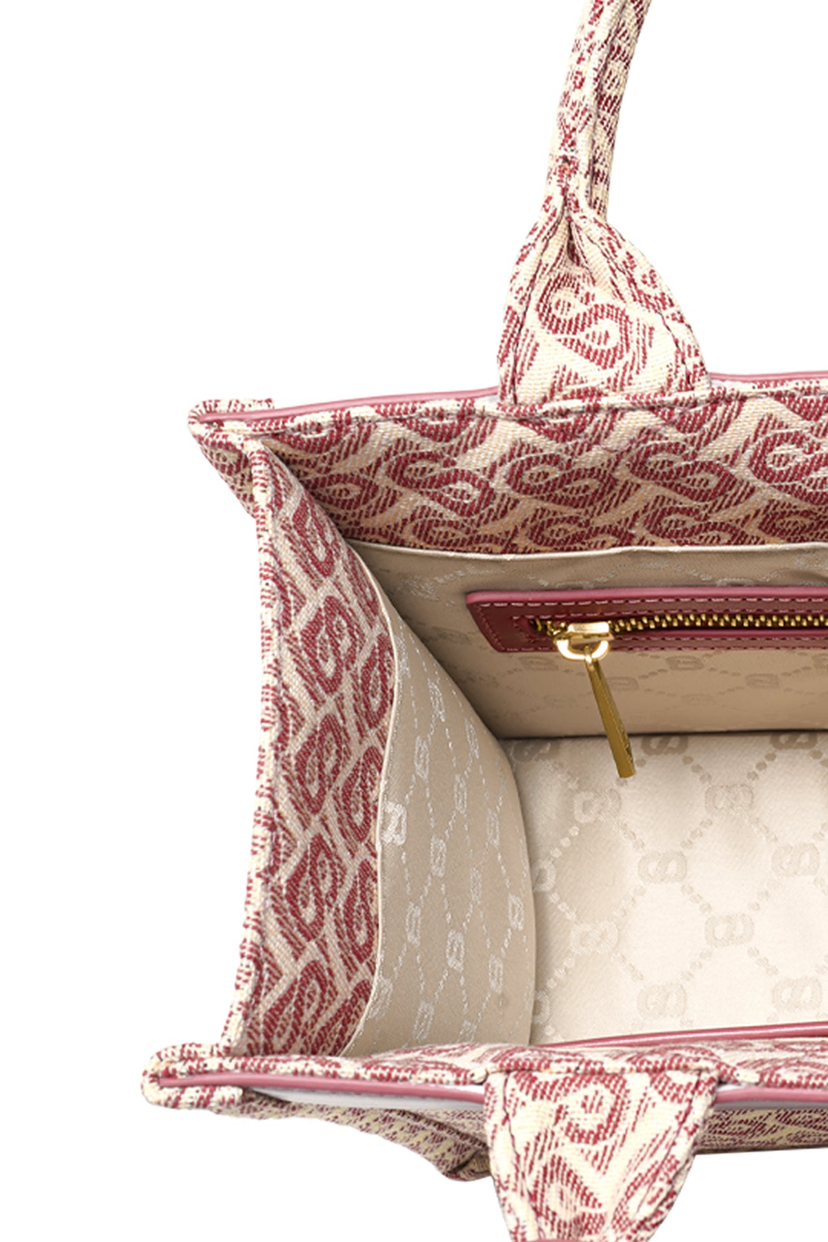 Bimu Jakarlı Tote Çanta Küçük - Redwood