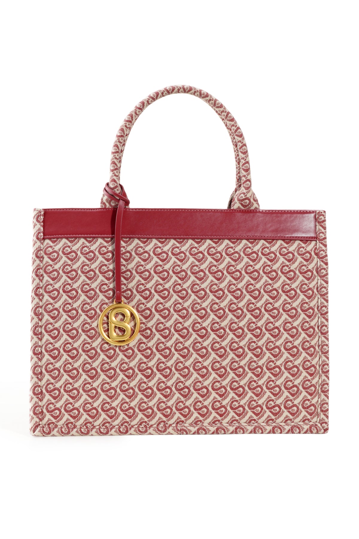 Bimu Jakarlı Tote Çanta Büyük - Redwood