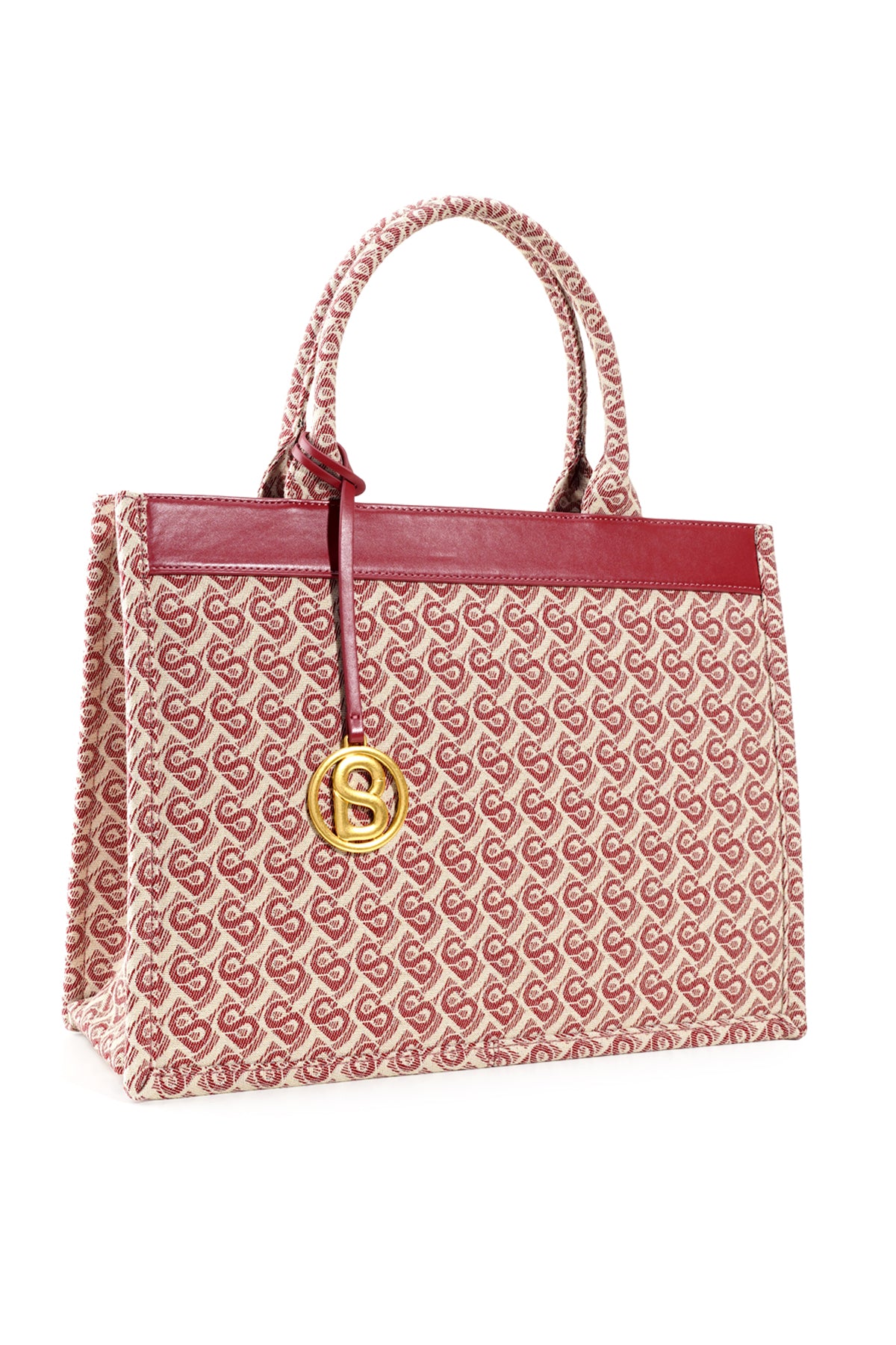 Bimu Jakarlı Tote Çanta Büyük - Redwood