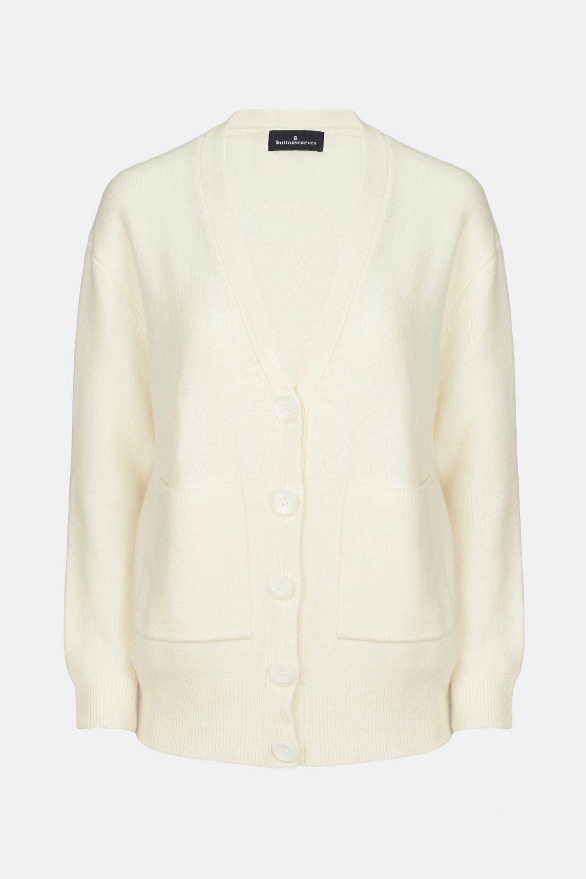Signature Wool Cardigan - White