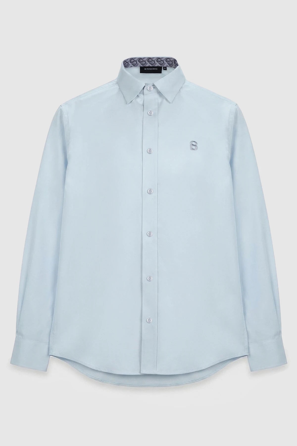 Signature Men Poplin Shirt Long Sleeve - Blue