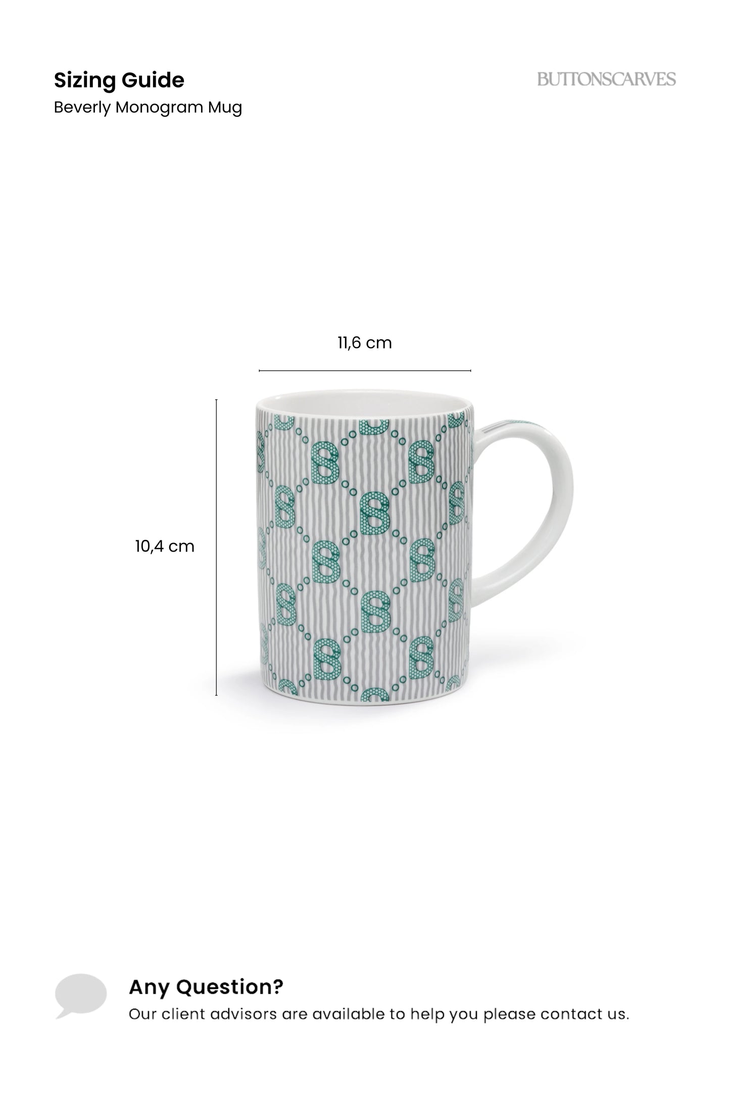 Beverly Monogram Mug - Teal