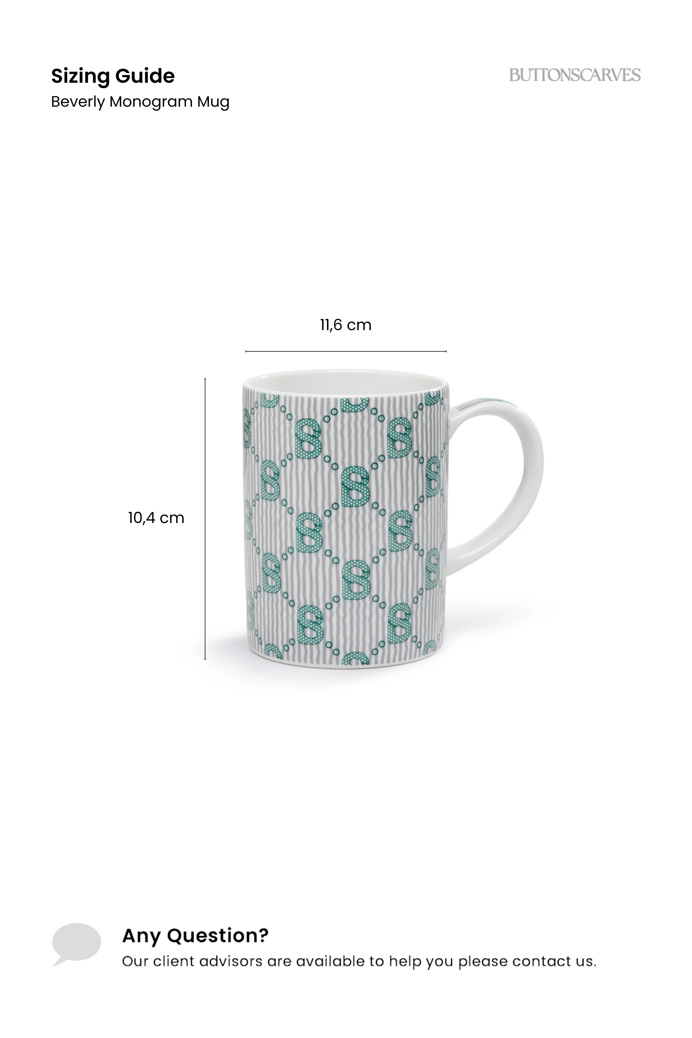 Beverly Monogram Mug - Teal