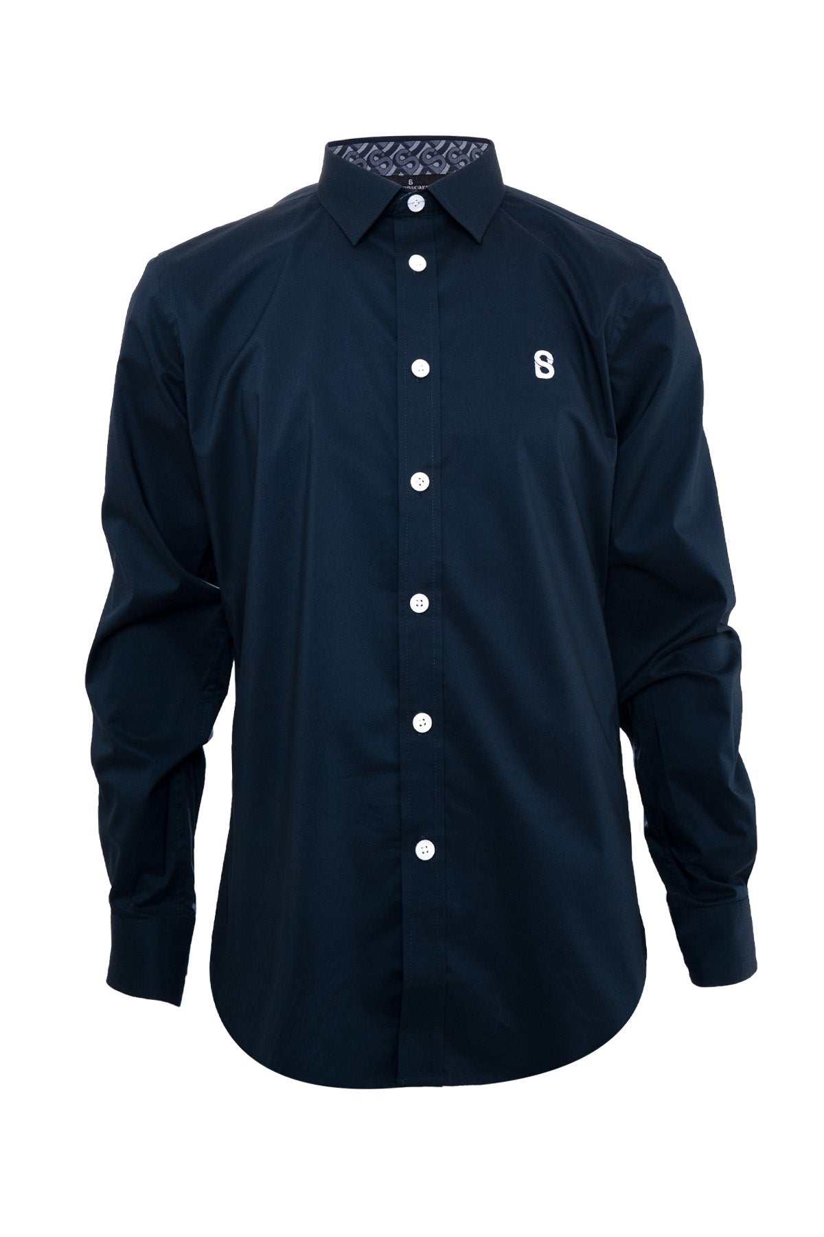 Signature Men Poplin Shirt Long Sleeve - Navy