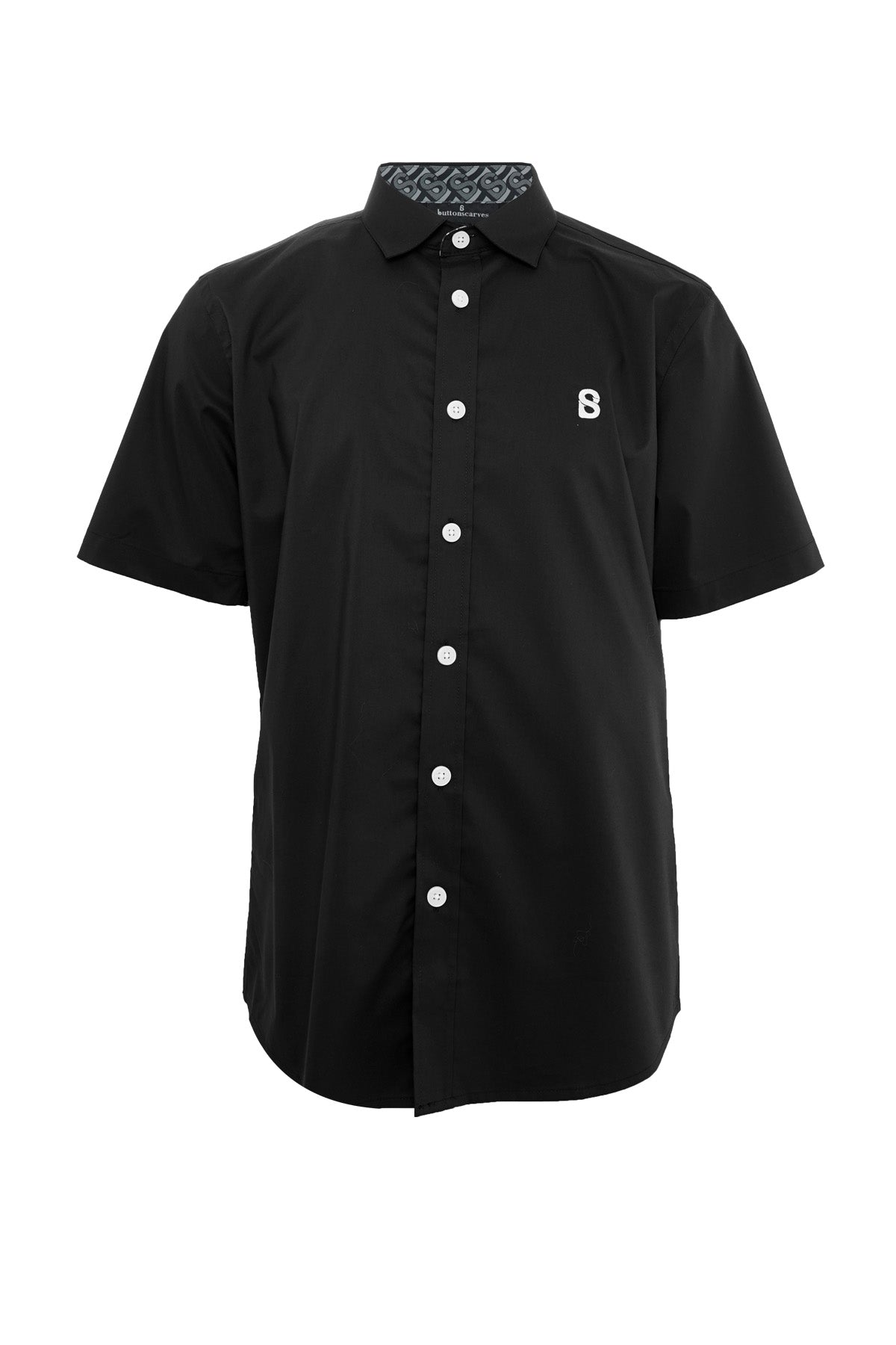 Signature Men Poplin Shirt Short Sleeve - Black