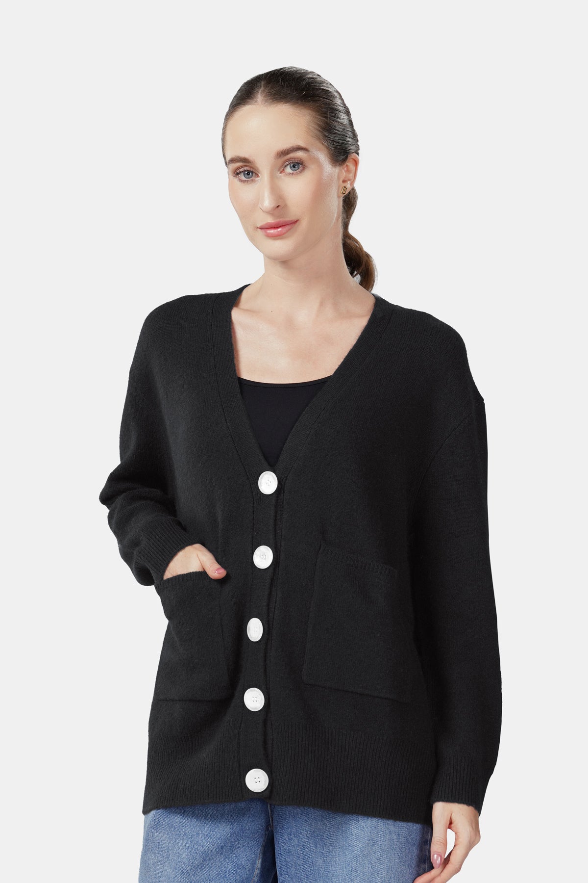 Signature Wool Cardigan - Black
