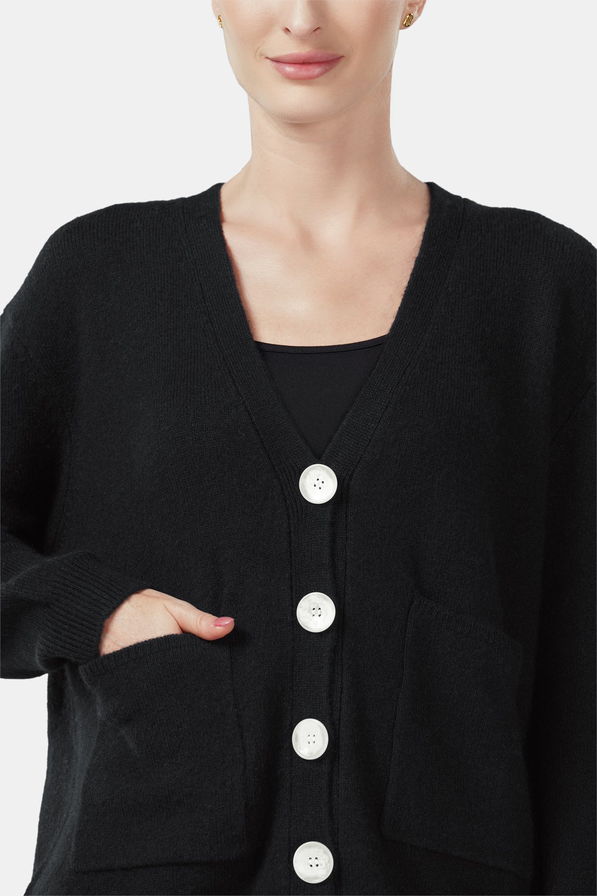 Signature Wool Cardigan - Black