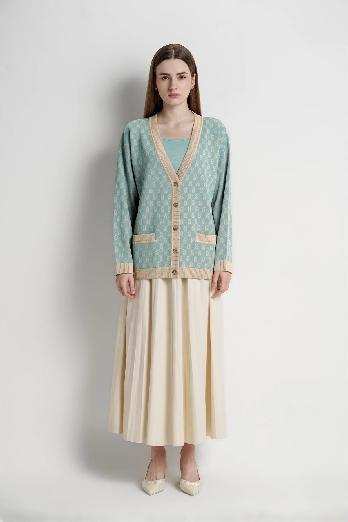 Signature Monogram Cardigan - Breeze