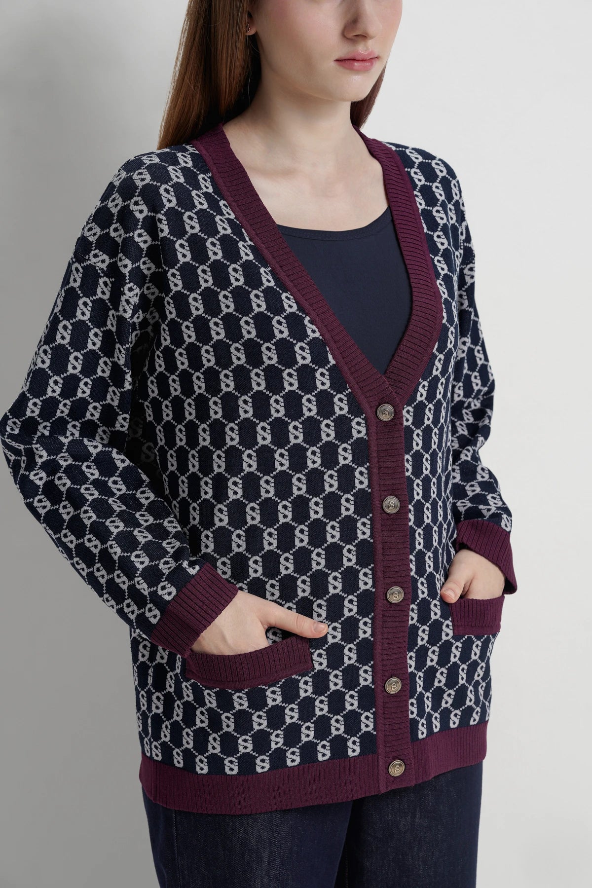 Signature Monogram Cardigan - Maritime
