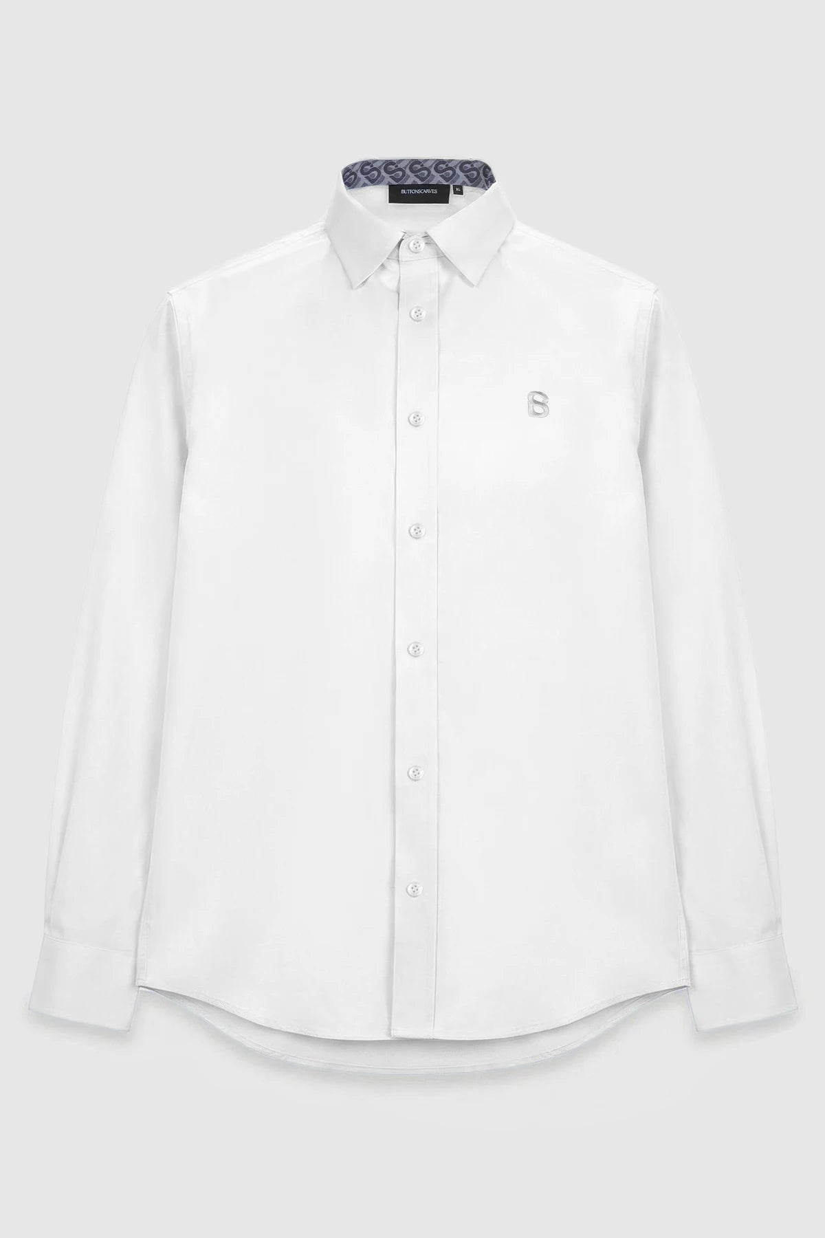 Signature Men Poplin Shirt Long Sleeve - White