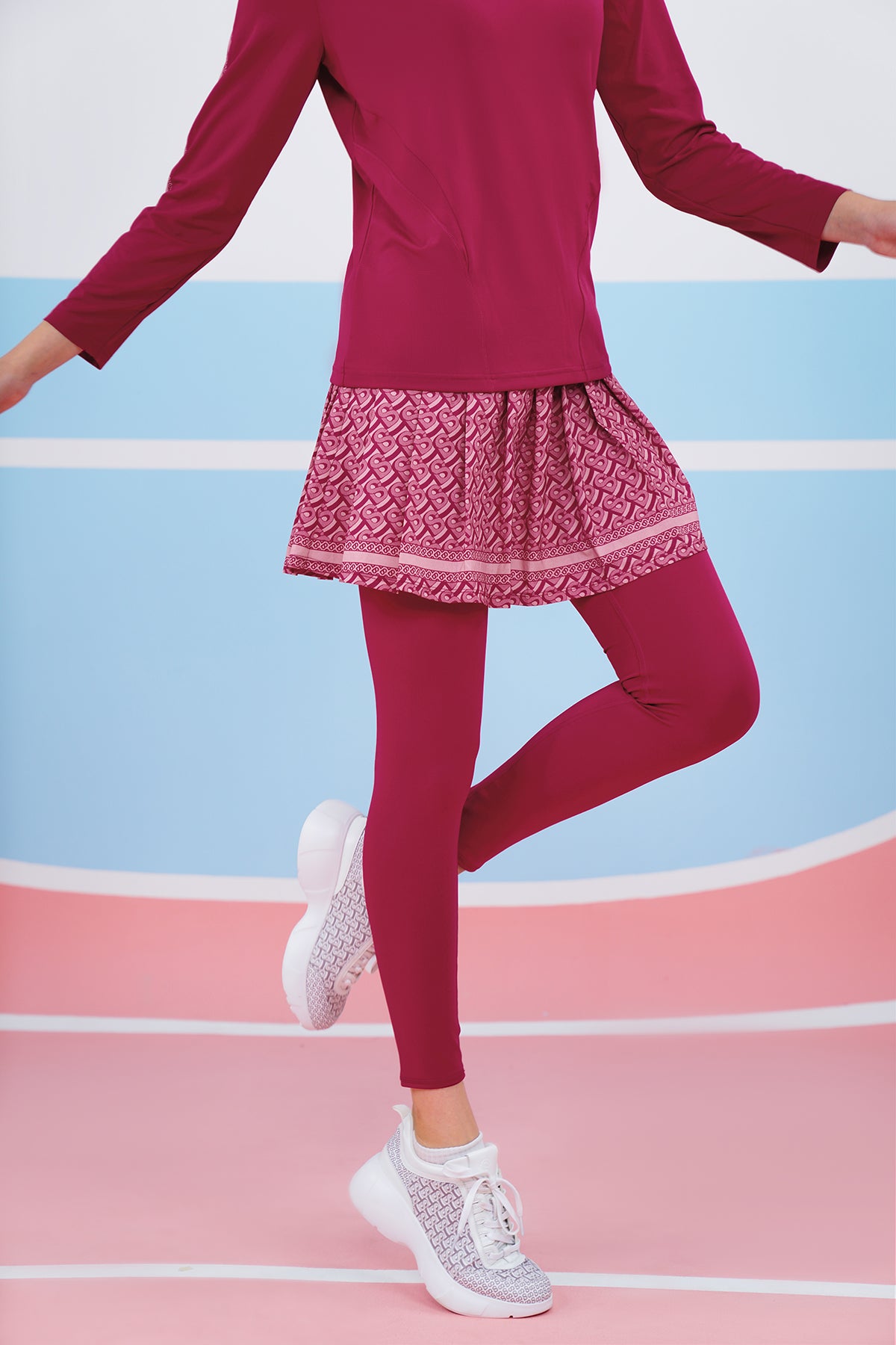 Athleisure Skirted Legging - Magenta