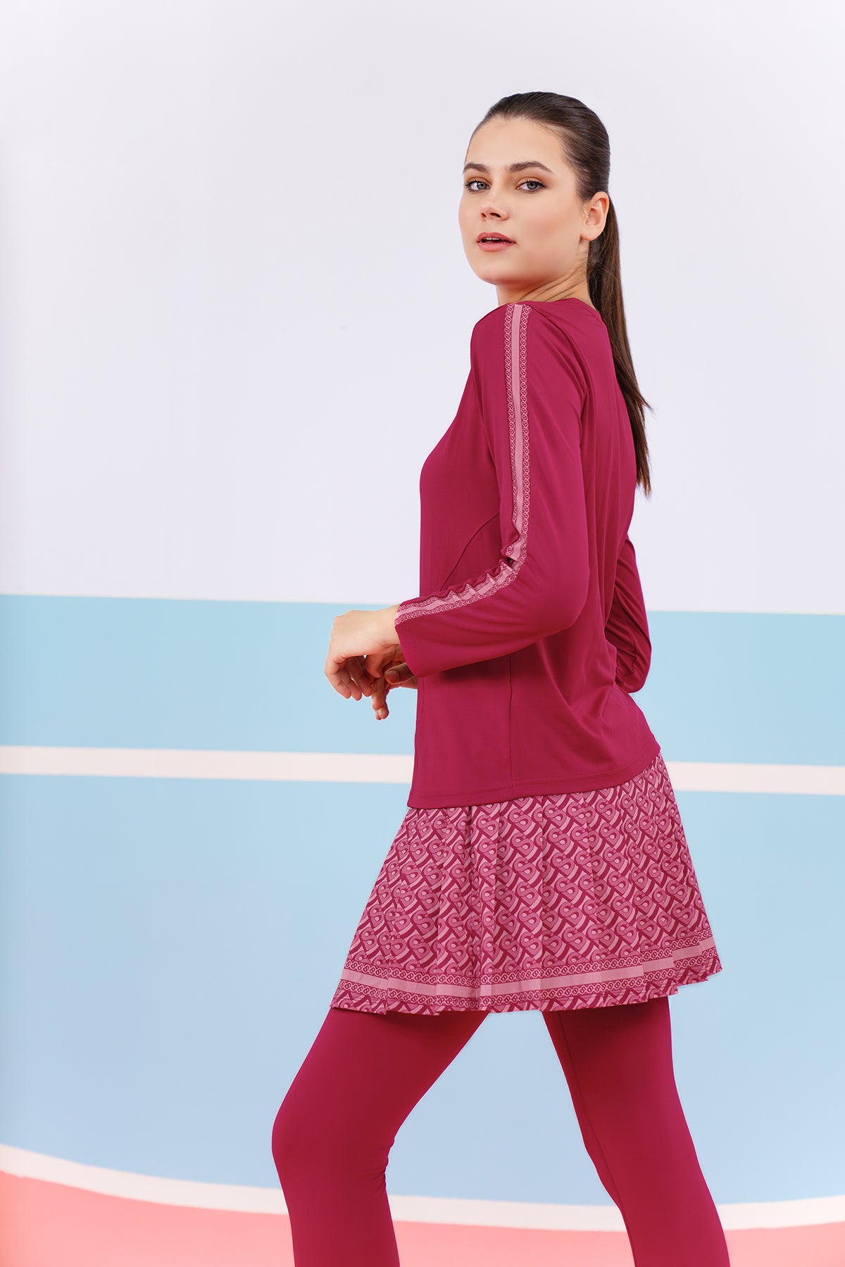 Athleisure Skirted Legging - Magenta