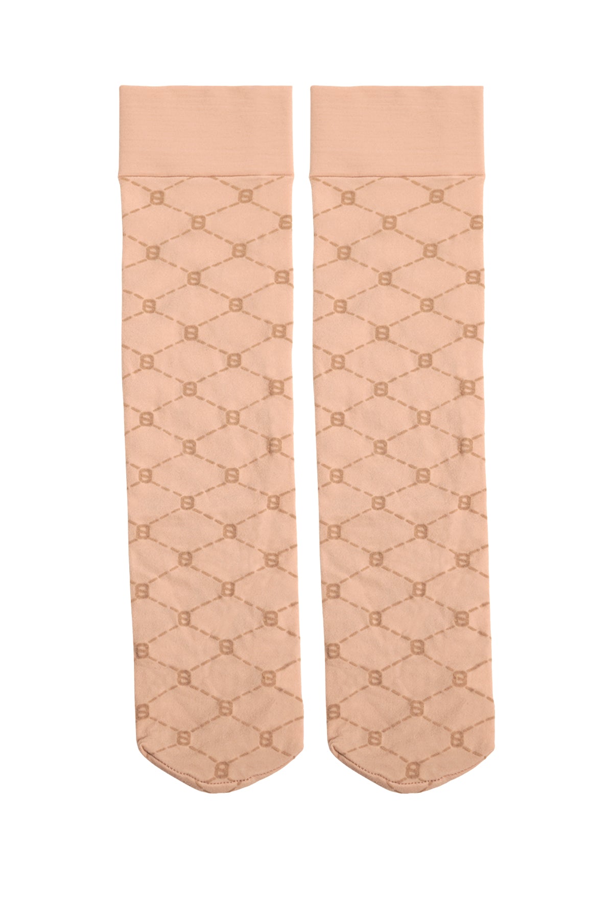 Monogram Naylon Çorap - Tan