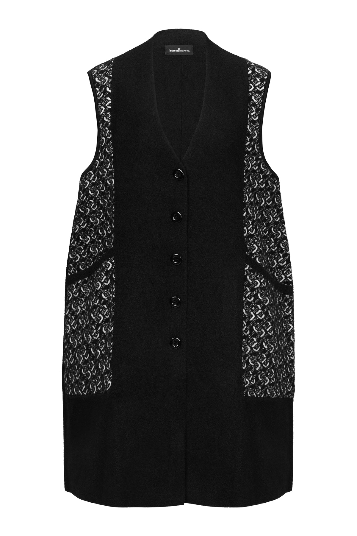 Tessa Sleeveless Coat - Black