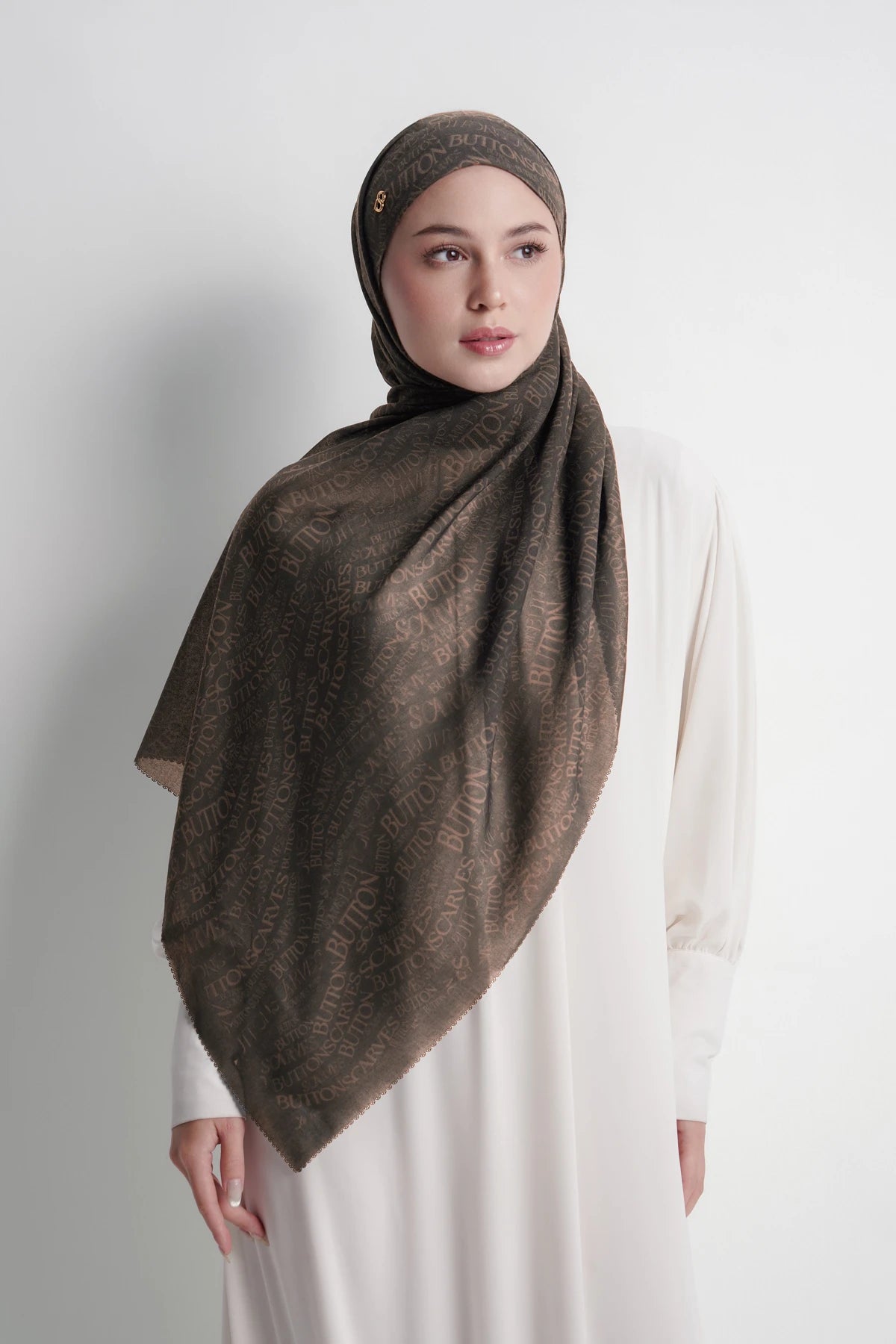 Waves Monogram Tie Back Shawl - Black Sea
